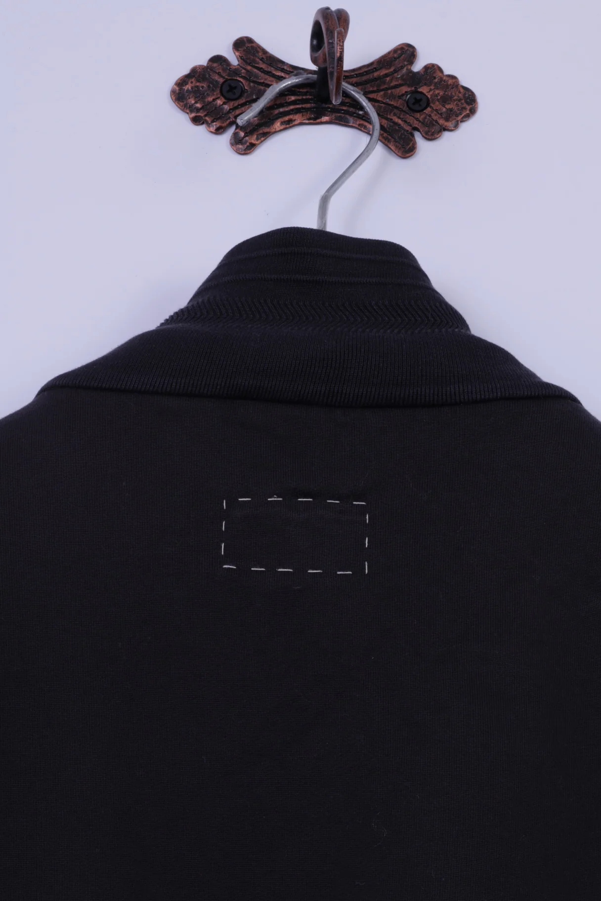 Hugo Boss Mens M Sweatshirt Black 100% Cotton Full Zipper Sewn Detailed Top - Image 6