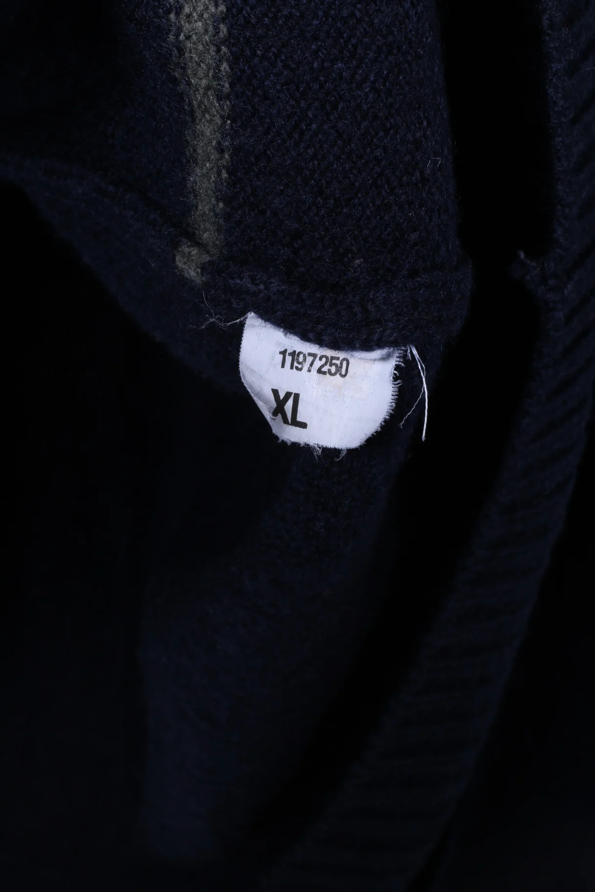 Guise Mens XL Sweater Navy Striped Wool Cashmere Blend Zip Up Cardigan - Image 4