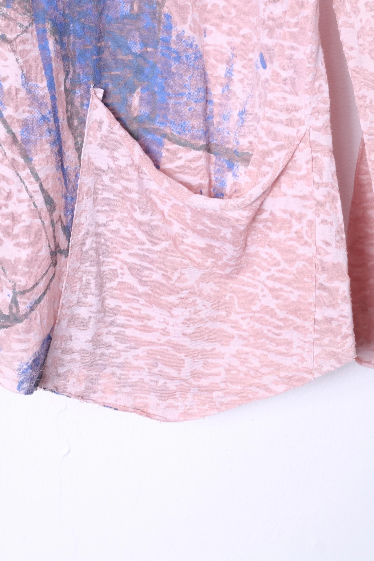 GAS Womens S Long Sleeved Shirt Pink Cotton thin Material Graphic Stretch Top - Image 3
