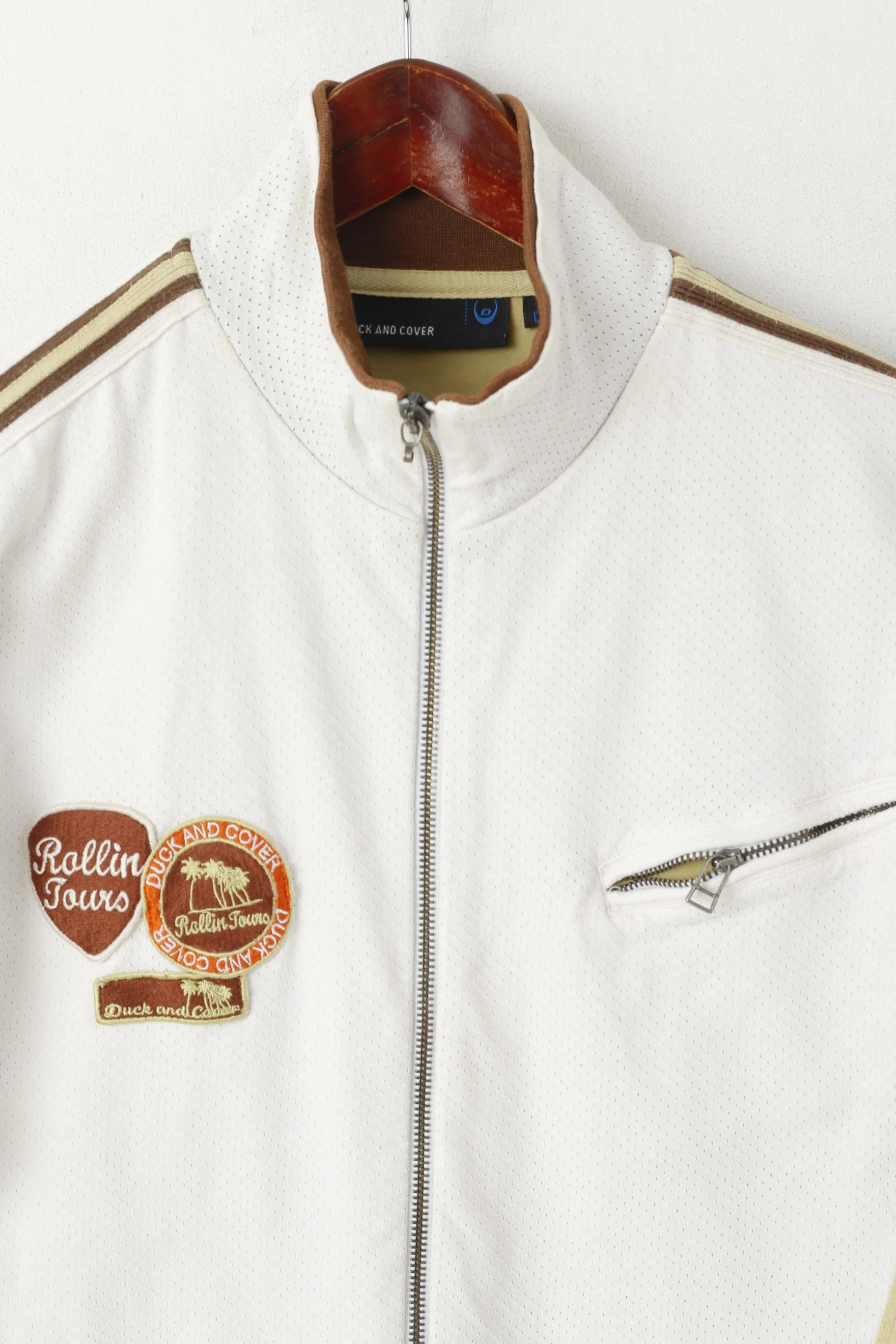 Duck And Cover Men L (S) Sweatshirt Beige Vintage Cotton Rollin Tours Top - Image 2