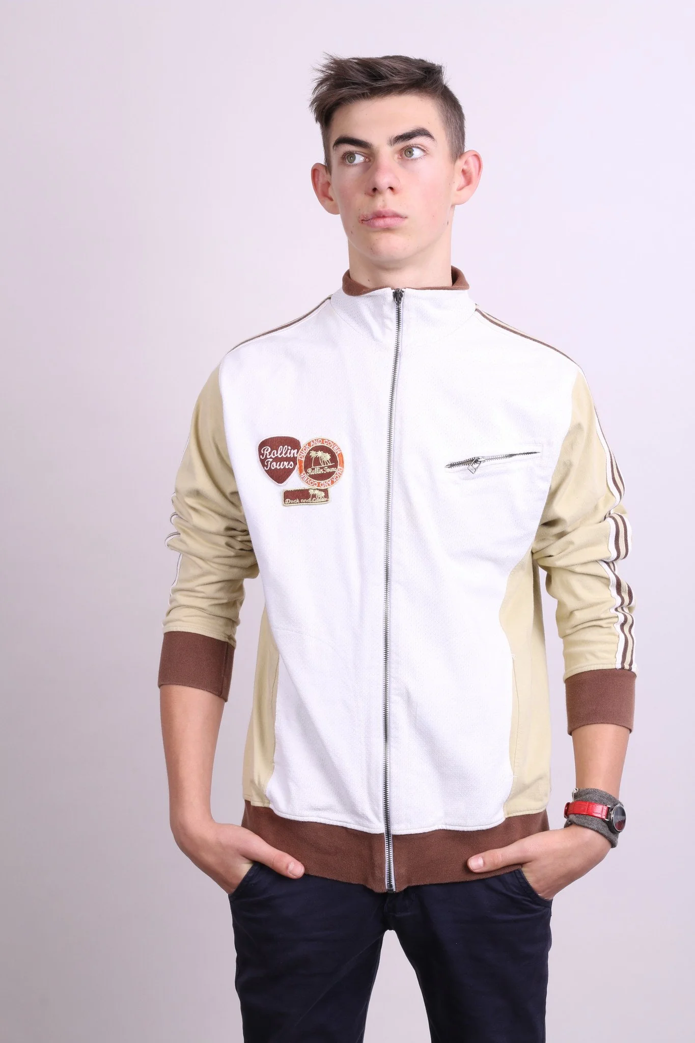Duck And Cover Men L (S) Sweatshirt Beige Vintage Cotton Rollin Tours Top - Image 9