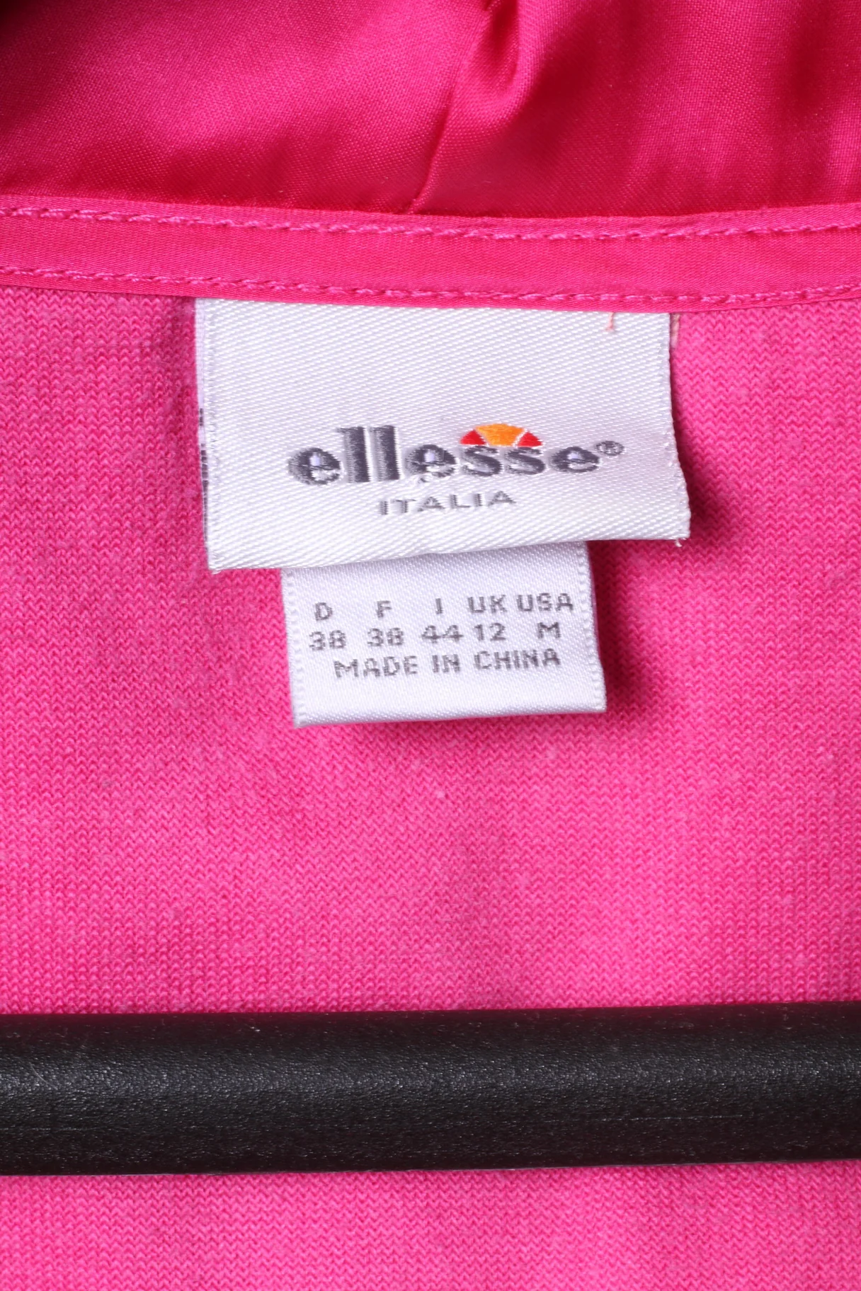 Ellesse italia Womens 12 S Sweatshirt Pink Cotton Edita Zip Up Suede Hoodie - Image 5