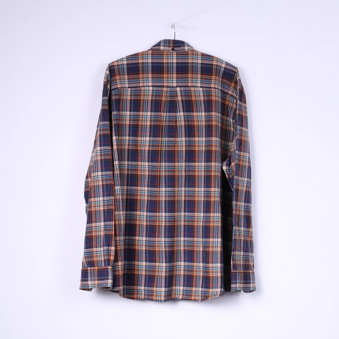 Dressmann Mens 3XL Casual Shirt Navy Cotton Checkered Long Sleeve XXXL Top - Image 7