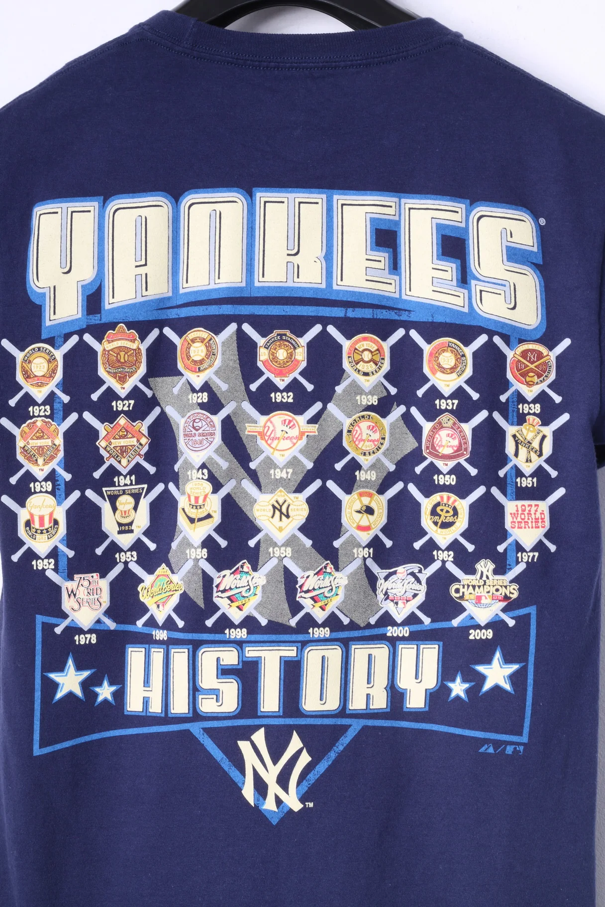 Majestic Boys S 14 Age Shirt Navy Cotton New York Yankees Graphic Back Top - Image 6