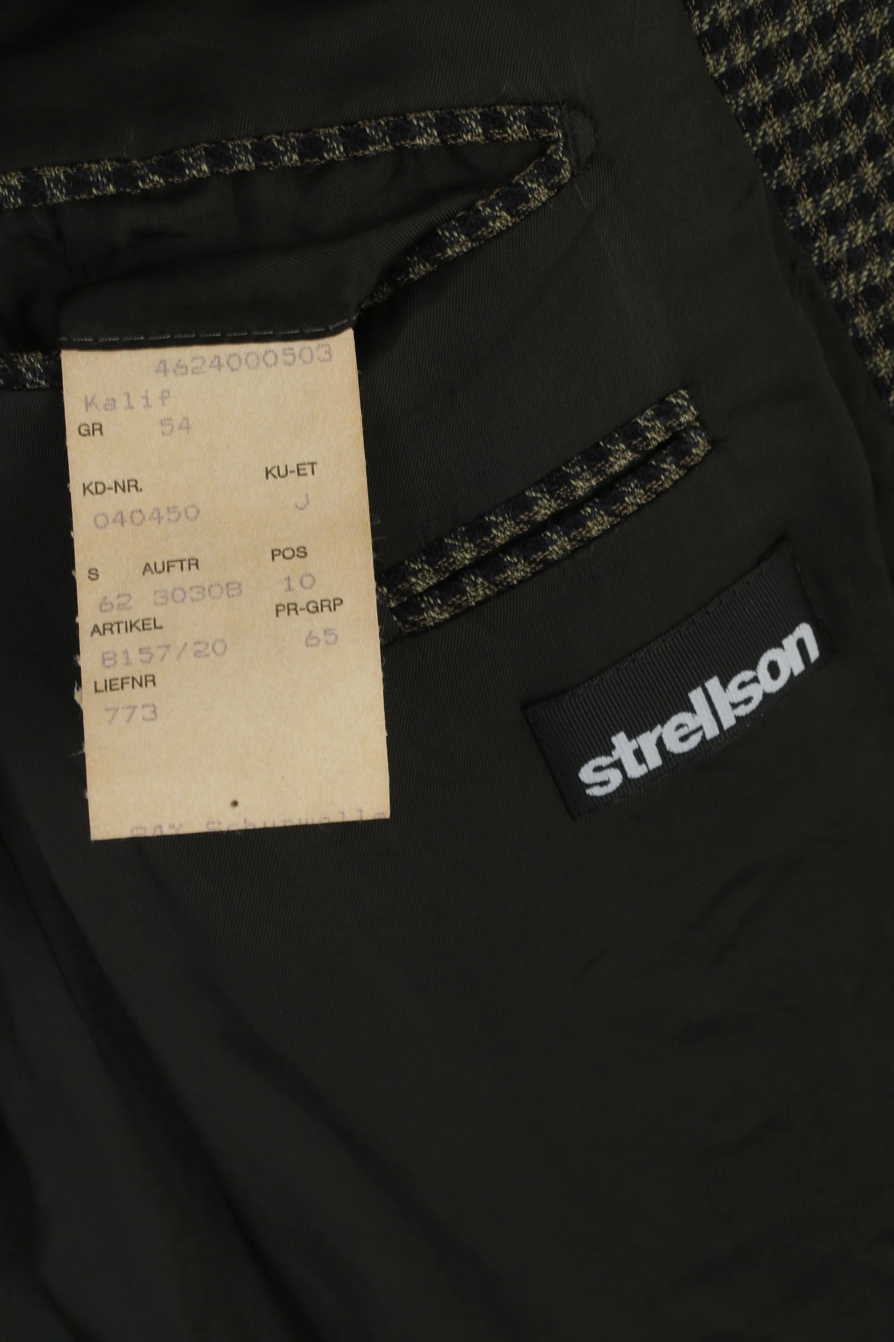 Strellson Men 54 44 Blazer Vintage Black Green Houndstooth Wool Bayard Kalif Lanificio Cerruti Jacket - Image 4