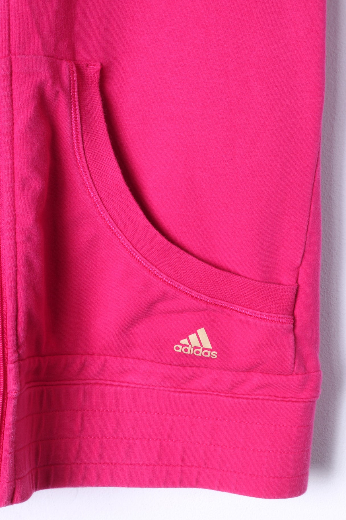 Adidas Womens 12 S/M Sweatshirt Amaranth Zip Up Hoodie Trainig Running Work Out Top - Image 3
