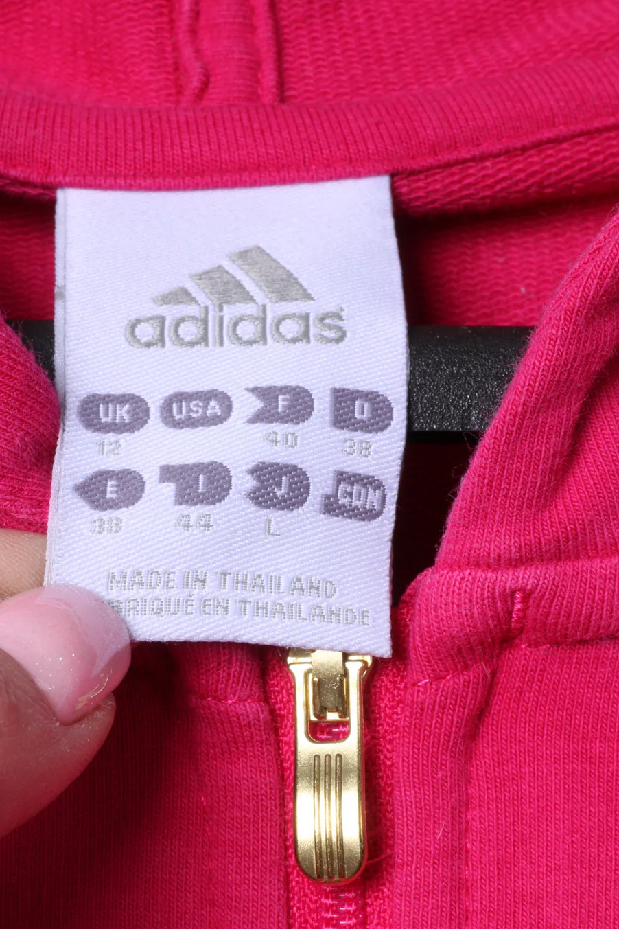 Adidas Womens 12 S/M Sweatshirt Amaranth Zip Up Hoodie Trainig Running Work Out Top - Image 4
