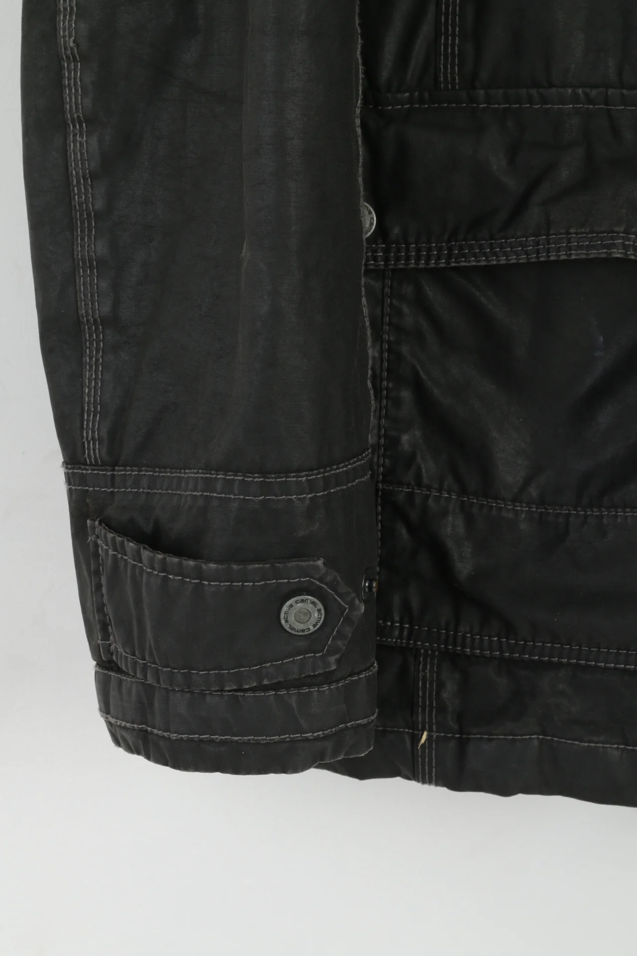 Camel Active Men 56 XL Jacket Black Cotton Wax Nature Challenge Outdoor Top - Image 3