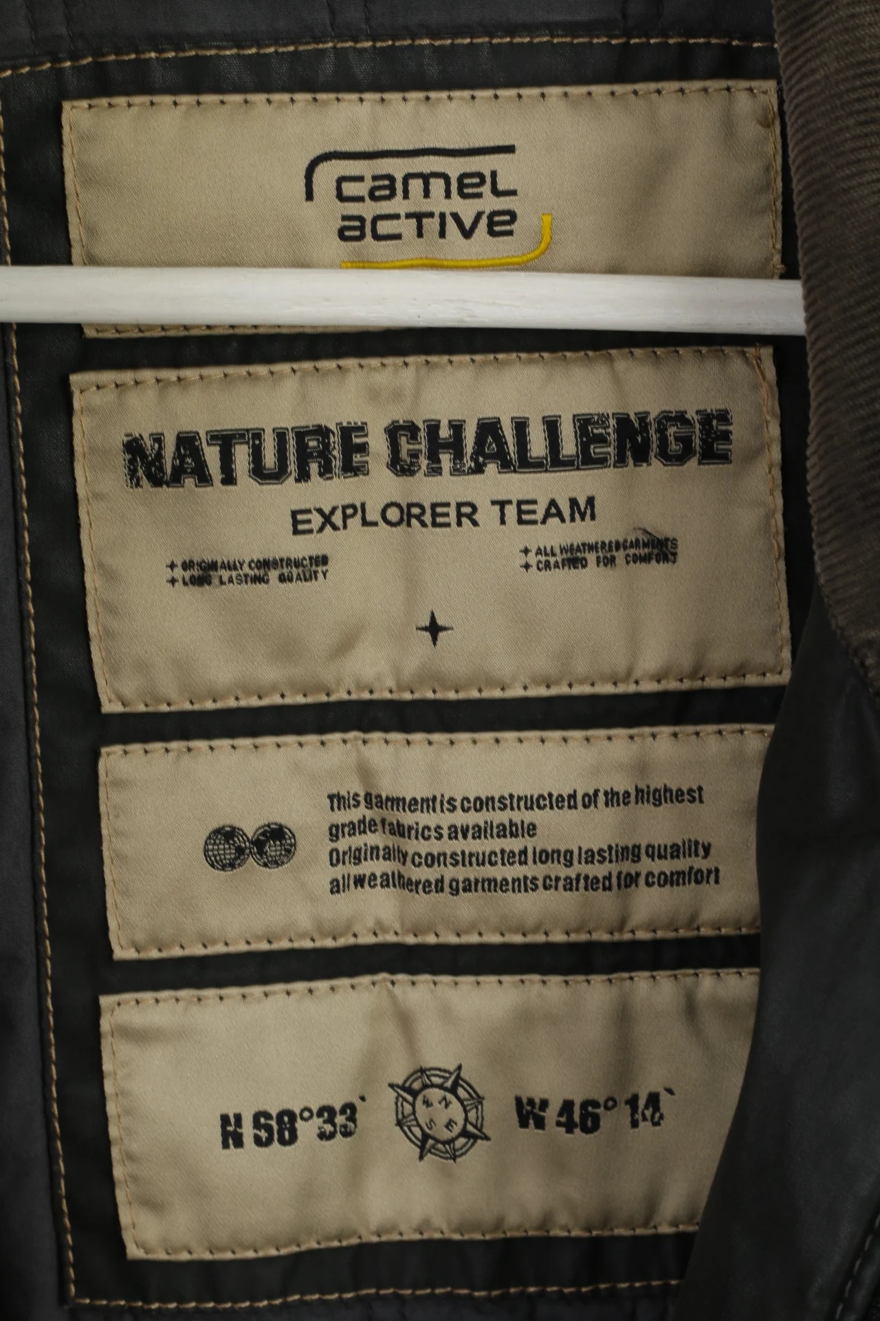 Camel Active Men 56 XL Jacket Black Cotton Wax Nature Challenge Outdoor Top - Image 5