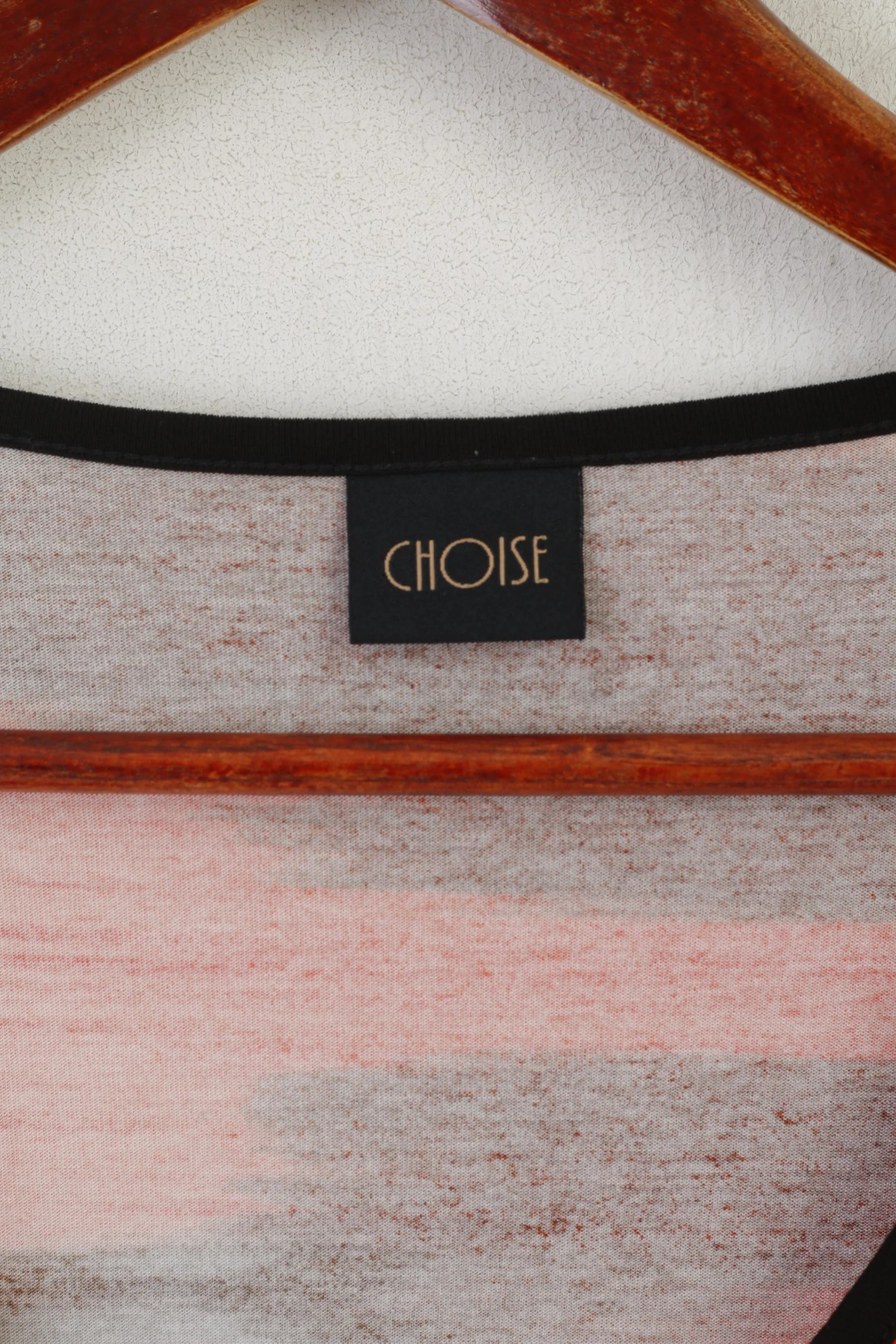 Choise Women M Shirt Orange Black Viscose Stretch Crew Neckline Tunic - Image 3