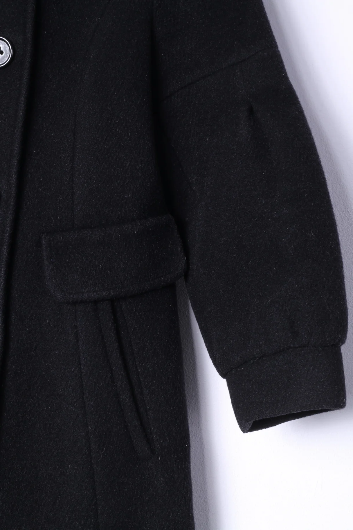 Elena Monti Girls 10 Age Coat Black Wool Mohair BlendDouble Breasted Made In Italy - Image 3