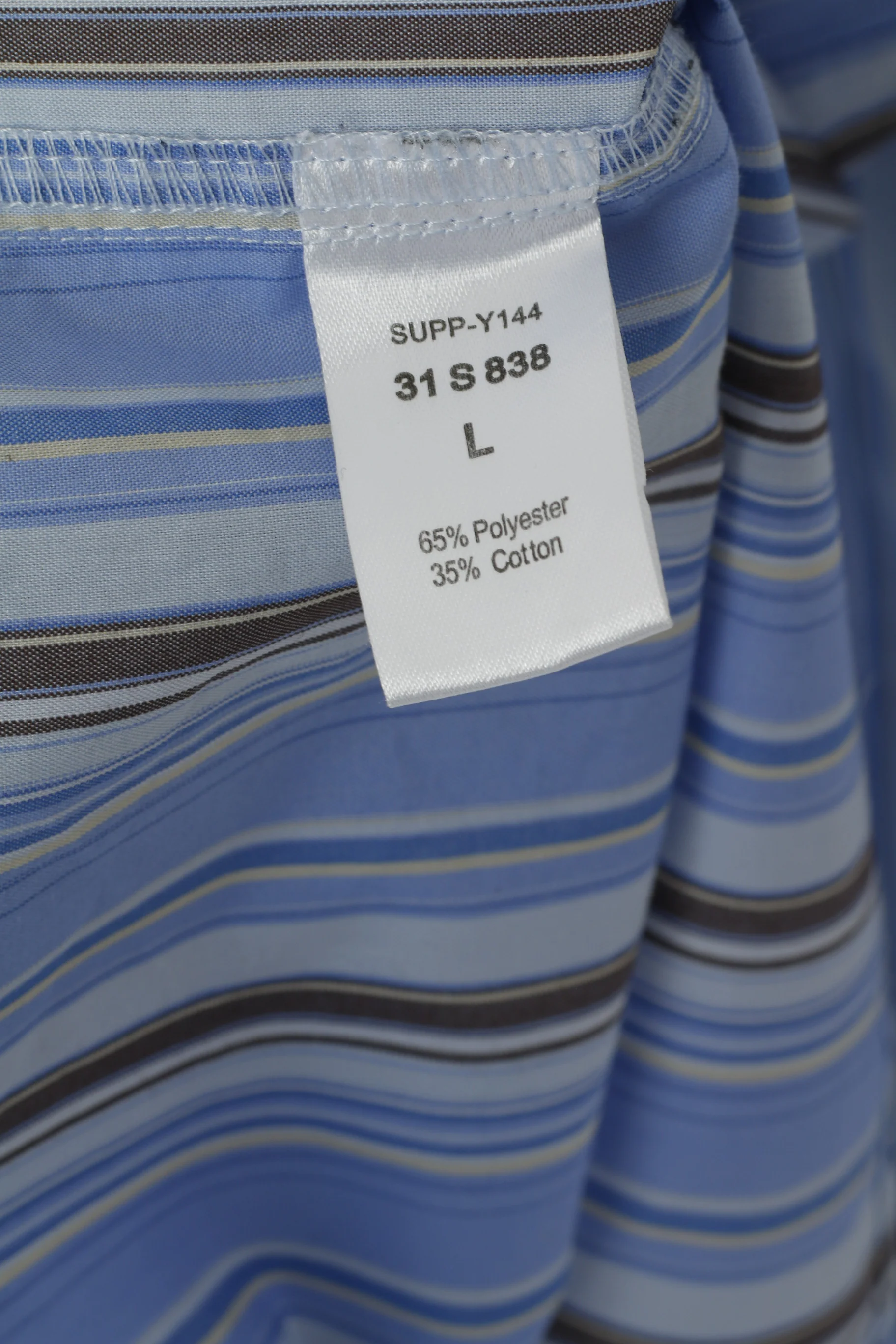 Joe Browns Men L Casual Shirt Blue Striped Cotton Long Sleeve Classic Top - Image 5