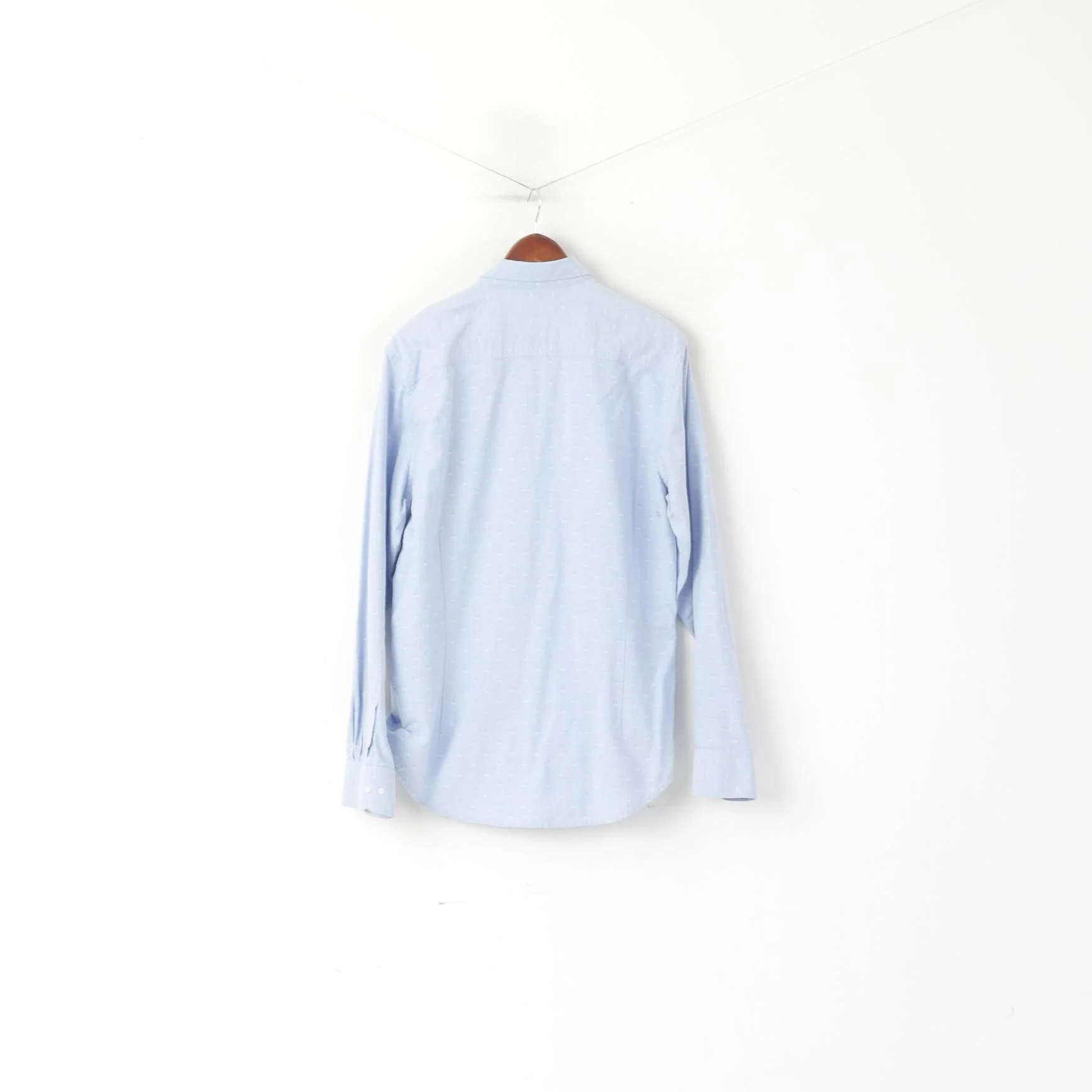 Beverly Hills Polo Club Men XXL Casual Shirt Blue Cotton Regular Fit Long Sleeve Top - Image 6