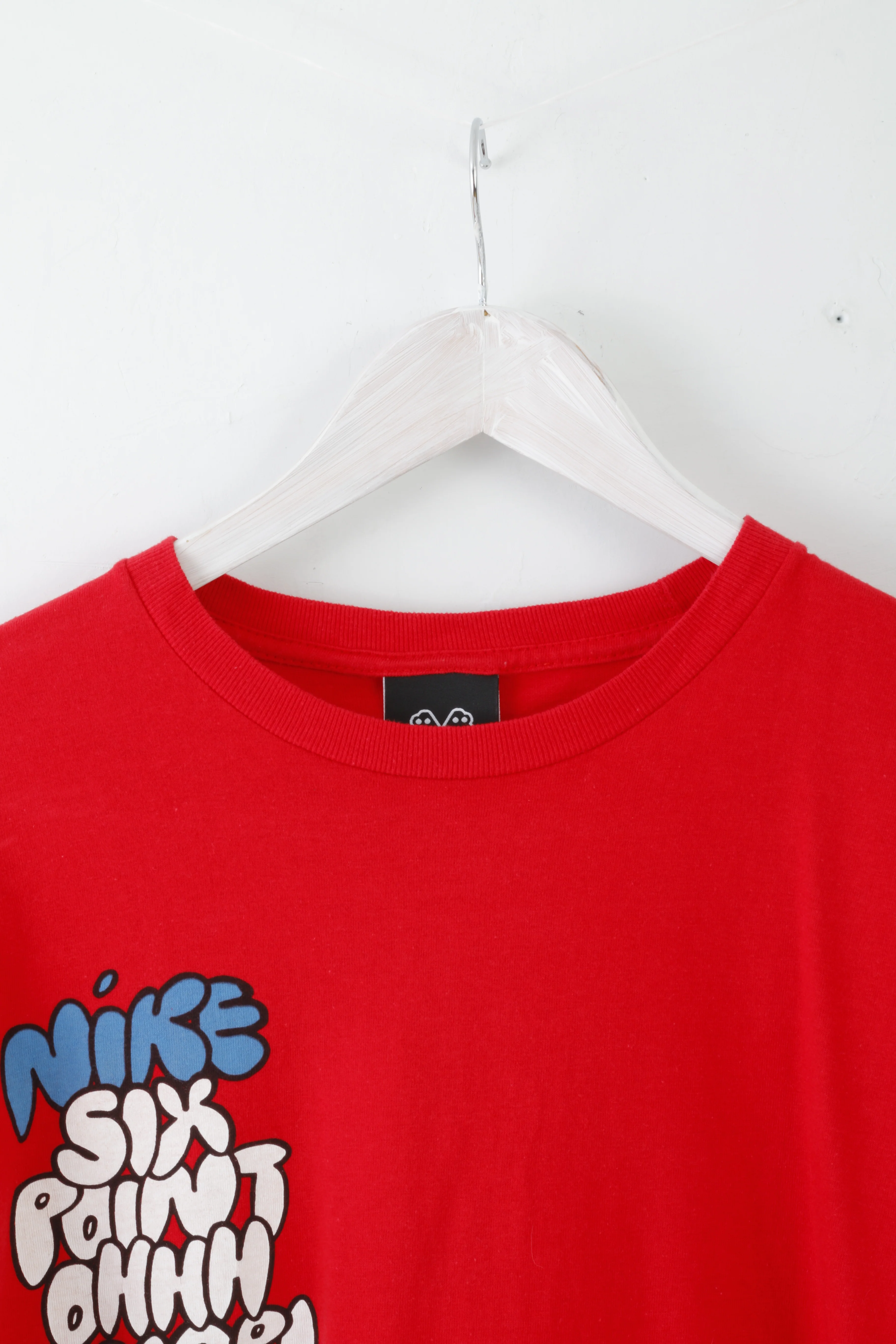 Nike Mens M T-Shirt Red Cotton 6.0 Six Point Graphic Crew Neck Top - Image 2