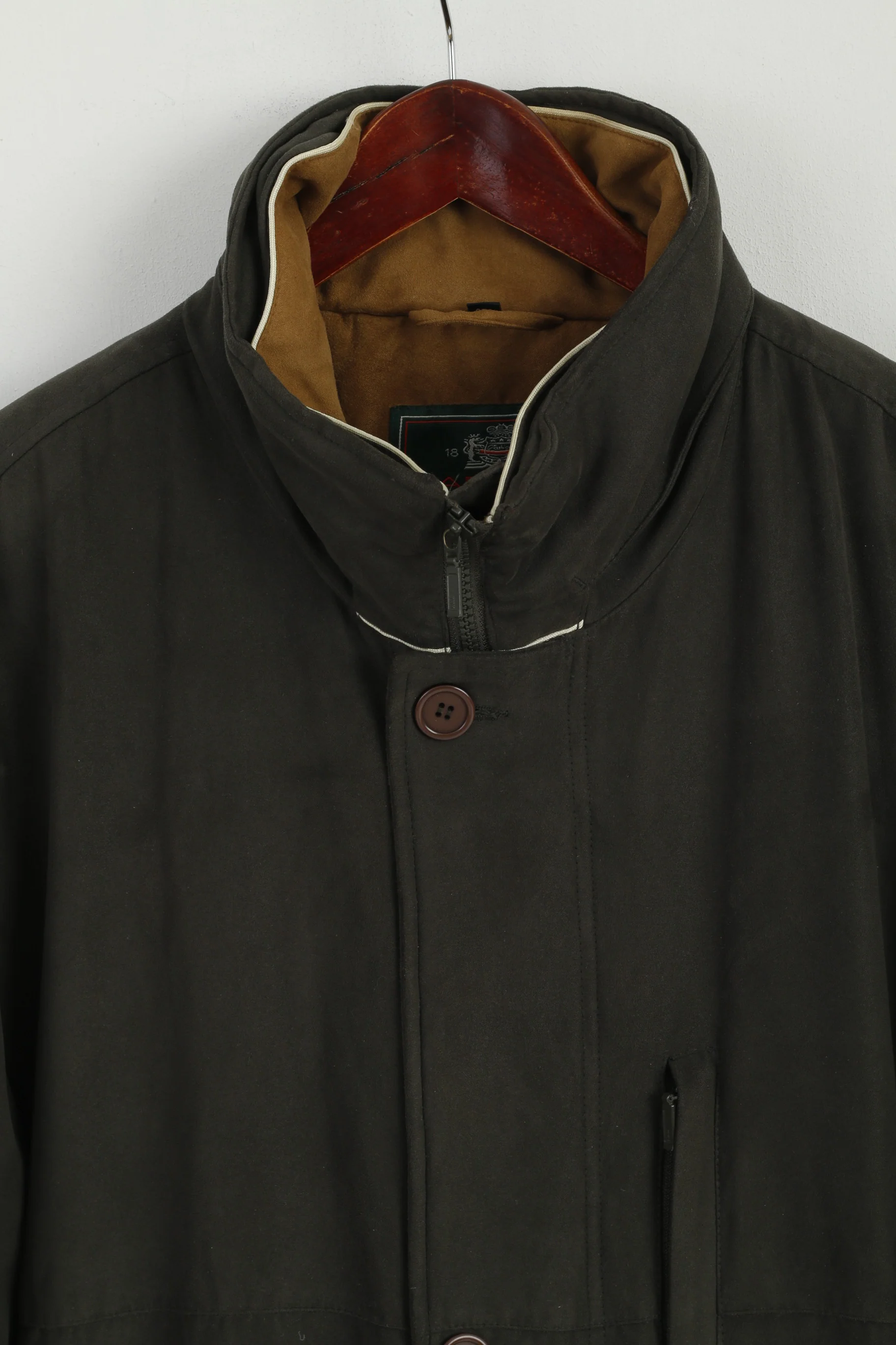 Lapidus Men 58 XXL Jacket Green Velvet Full Zipper Padded Long Soft Coat - Image 2