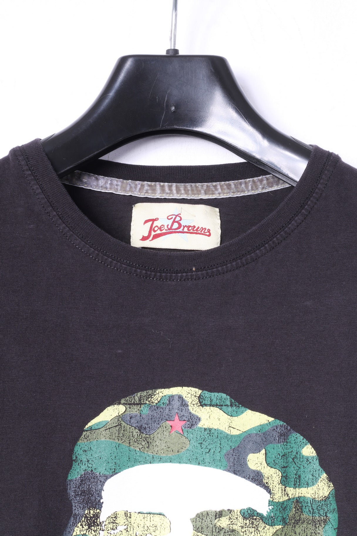 Joe Browns Men M (S) T-Shirt Black Cotton Graphic Soldier Army Crew Neck Top - Image 2