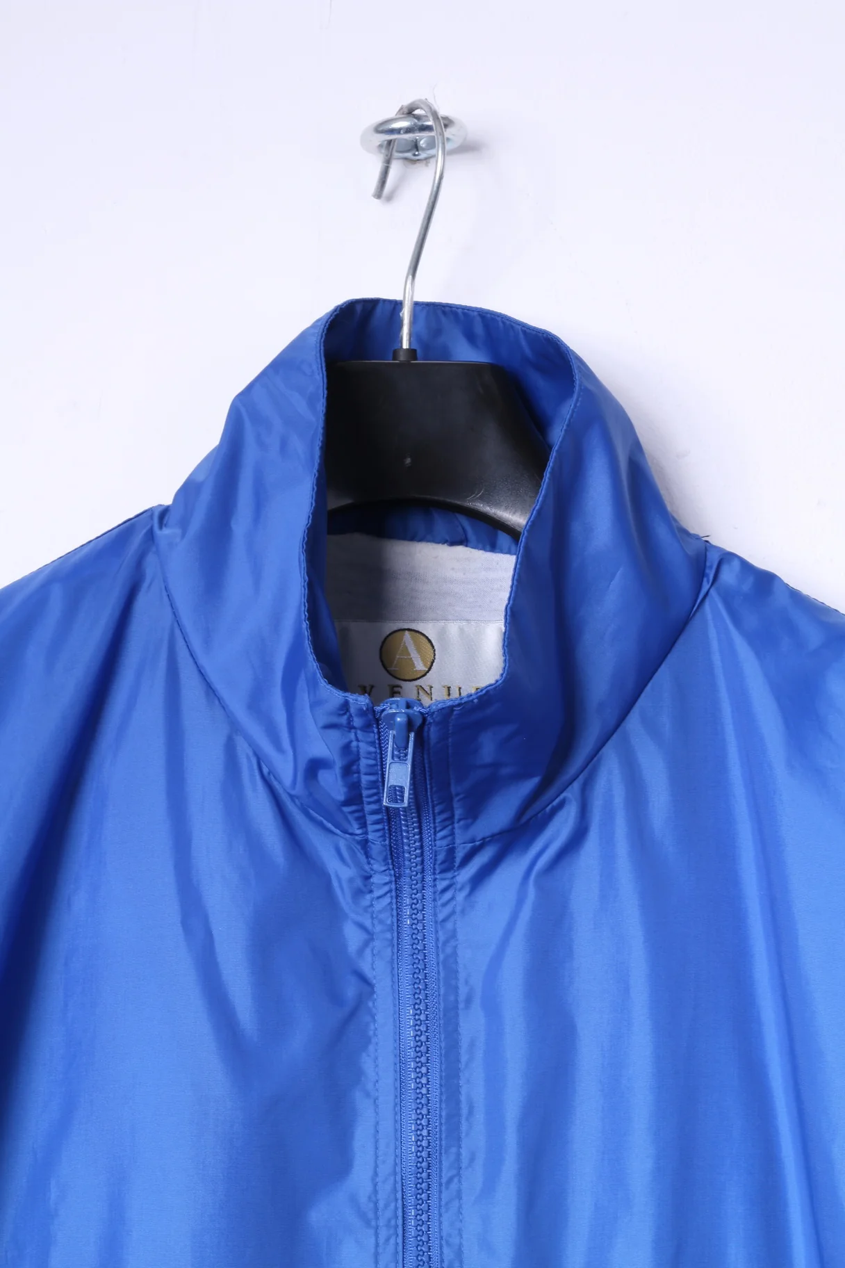 AVENUE Acive Mens L Bomber Jacket Blue Nylon Waterproof Zip Up Lightweight Top - Image 2
