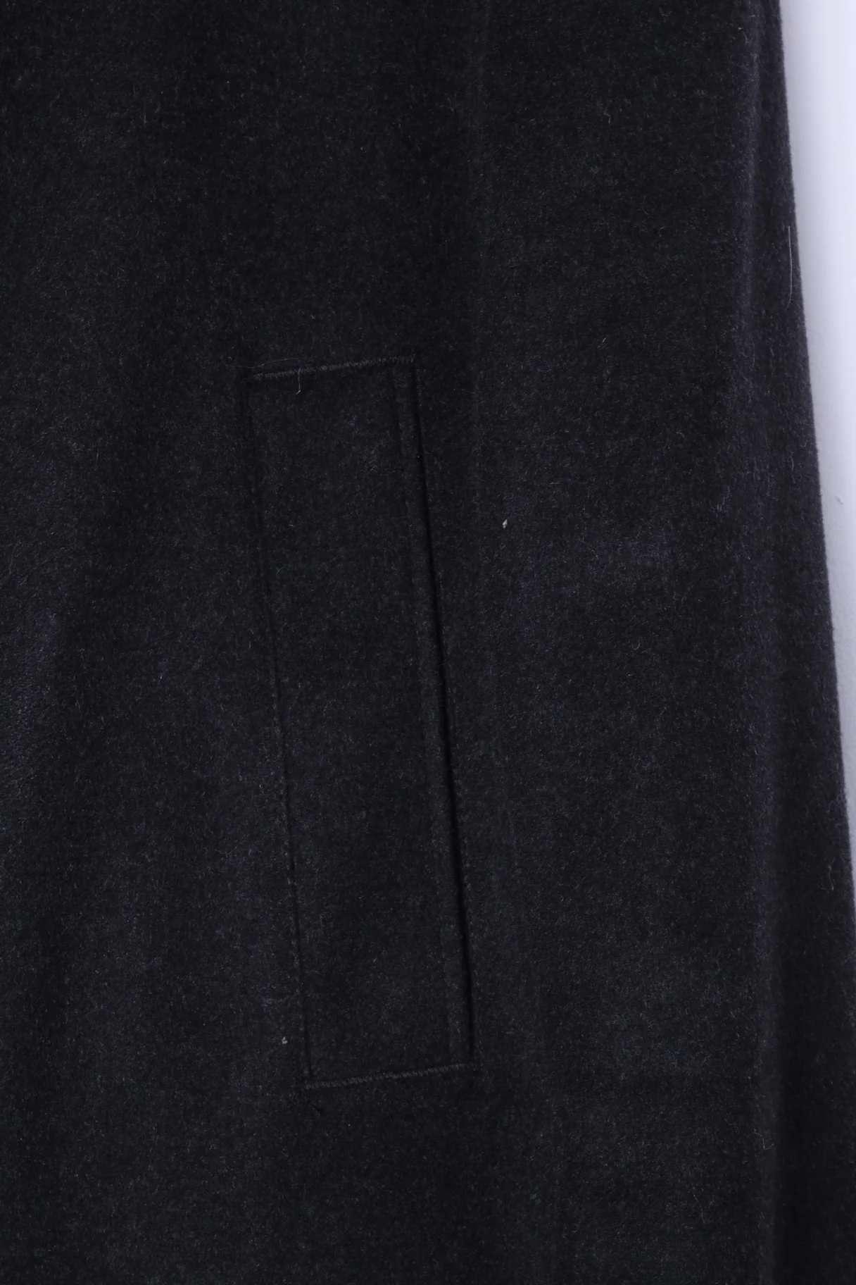 Jeff Banks Mens L Coat Charcoal Full Zipper Classic Wool Cashmere Blend Top - Image 4