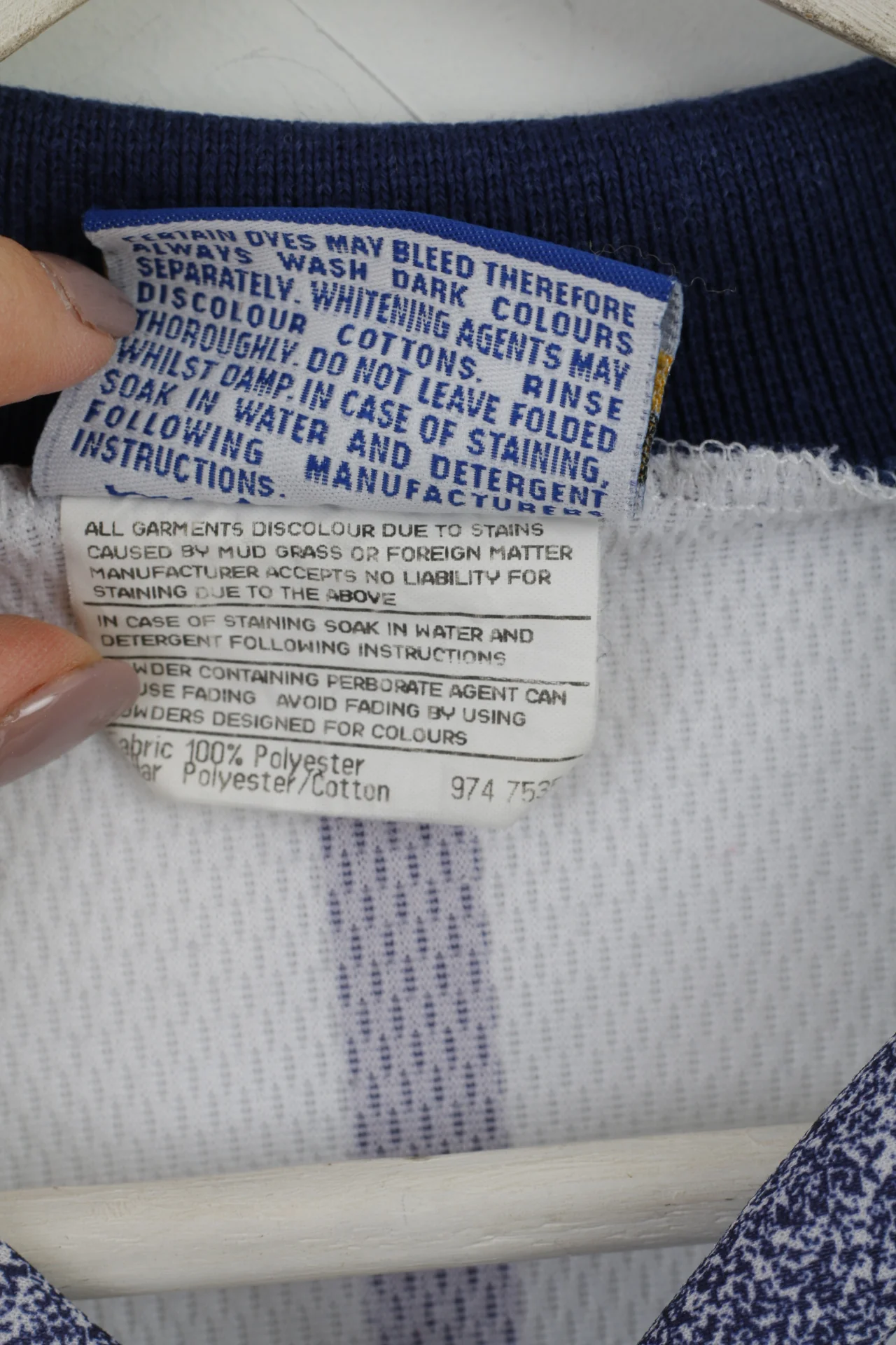 PROSTAR Team Spirit Men XL Polo Shirt White Football Long Sleeve Retro Top - Image 5