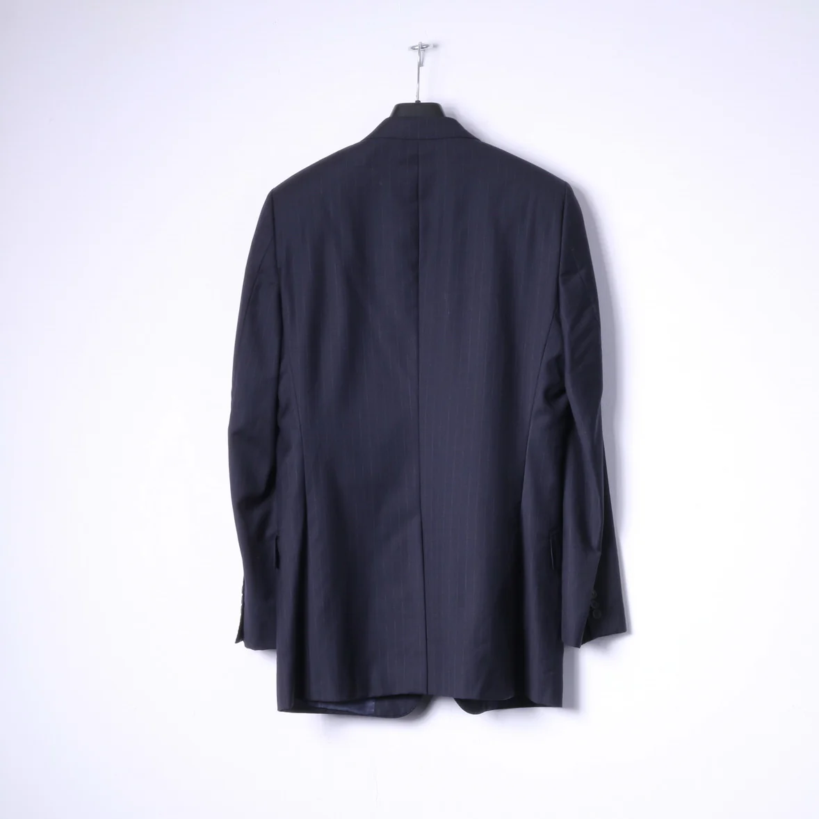 JAEGER Men 40 Blazer Navy Striped 100% Wool Single Breasted Jacket - Image 7