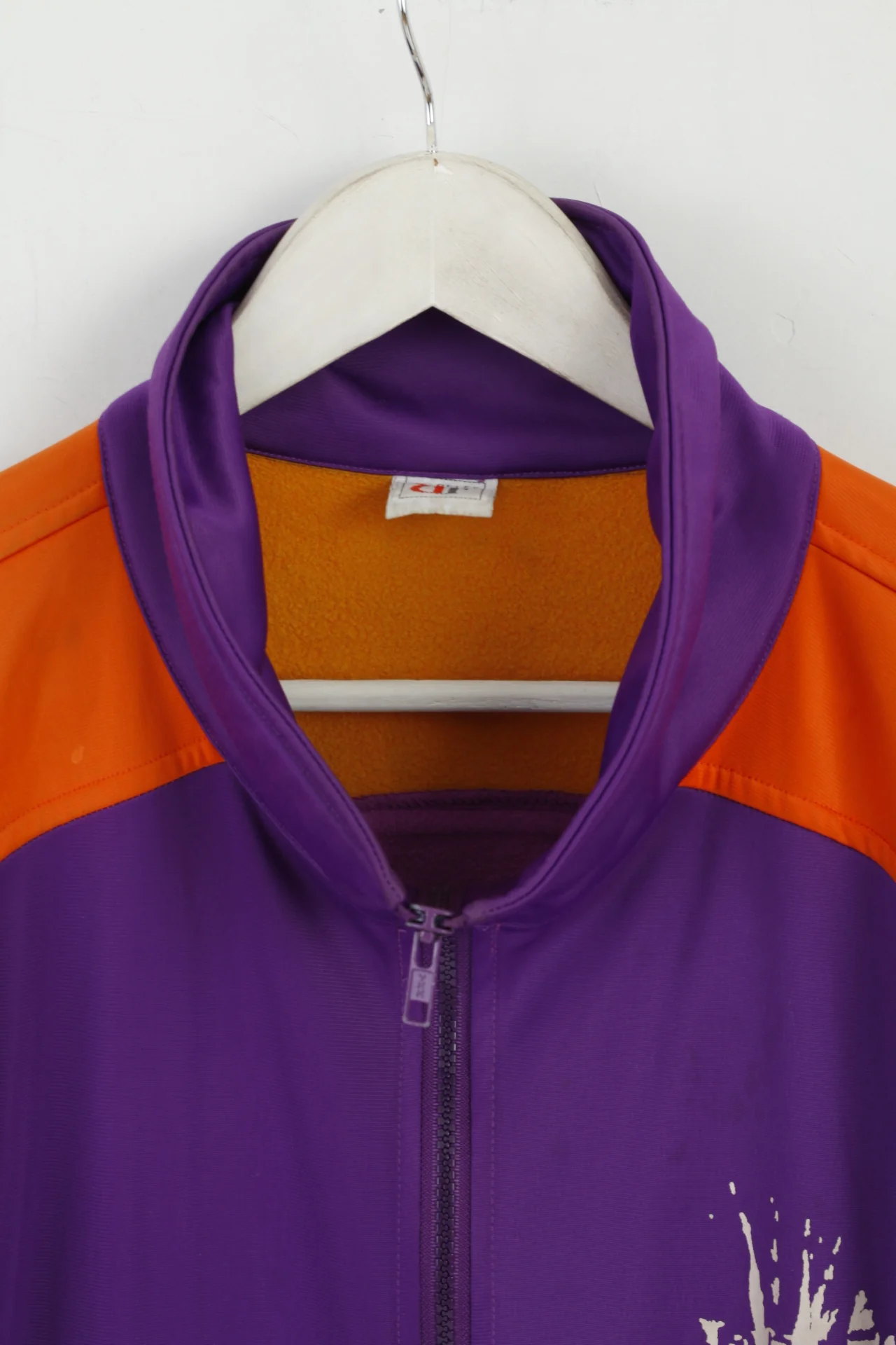 Belfe Men 50 40 M Sweatshirt Purple Vintage Zip Up Removable Sleeve Top - Image 2