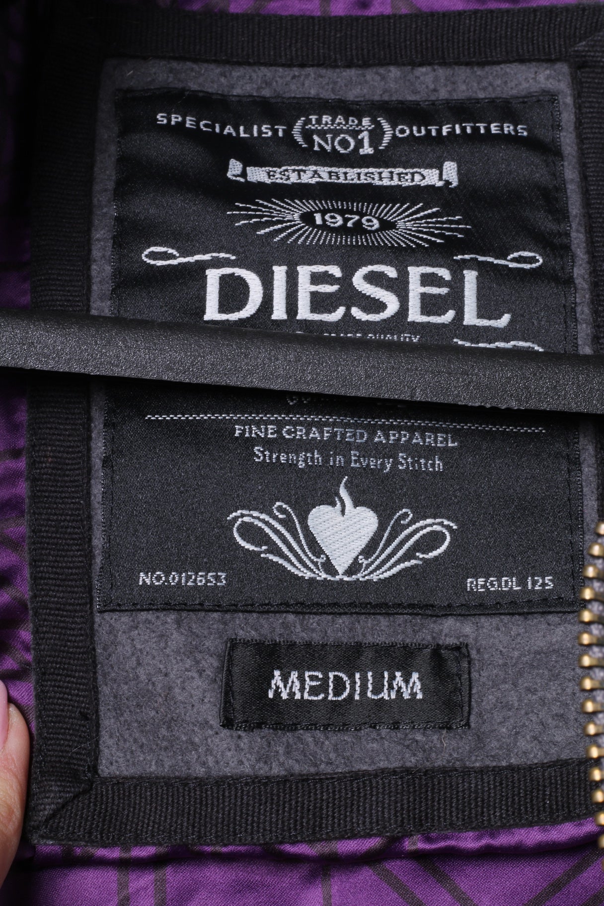 Diesel Womens M (S) Jacket Grey Check Cotton Multi Pockets Full Zippered Top - Image 5