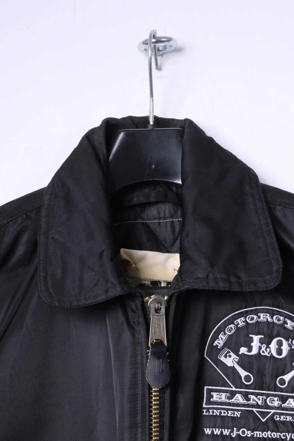 Motorcycle J&O's Mens XL Jacket Black Flyers Full Zipper Nylon Bomber Top - Image 2