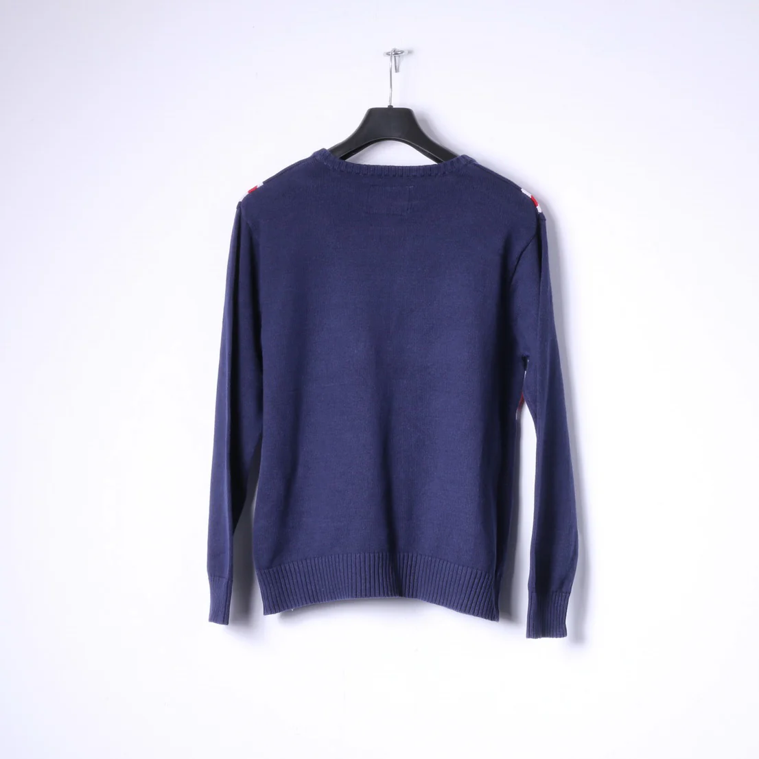 Cedarwood State Womens L Jumper Navy Cotton England Flag Sweater - Image 5