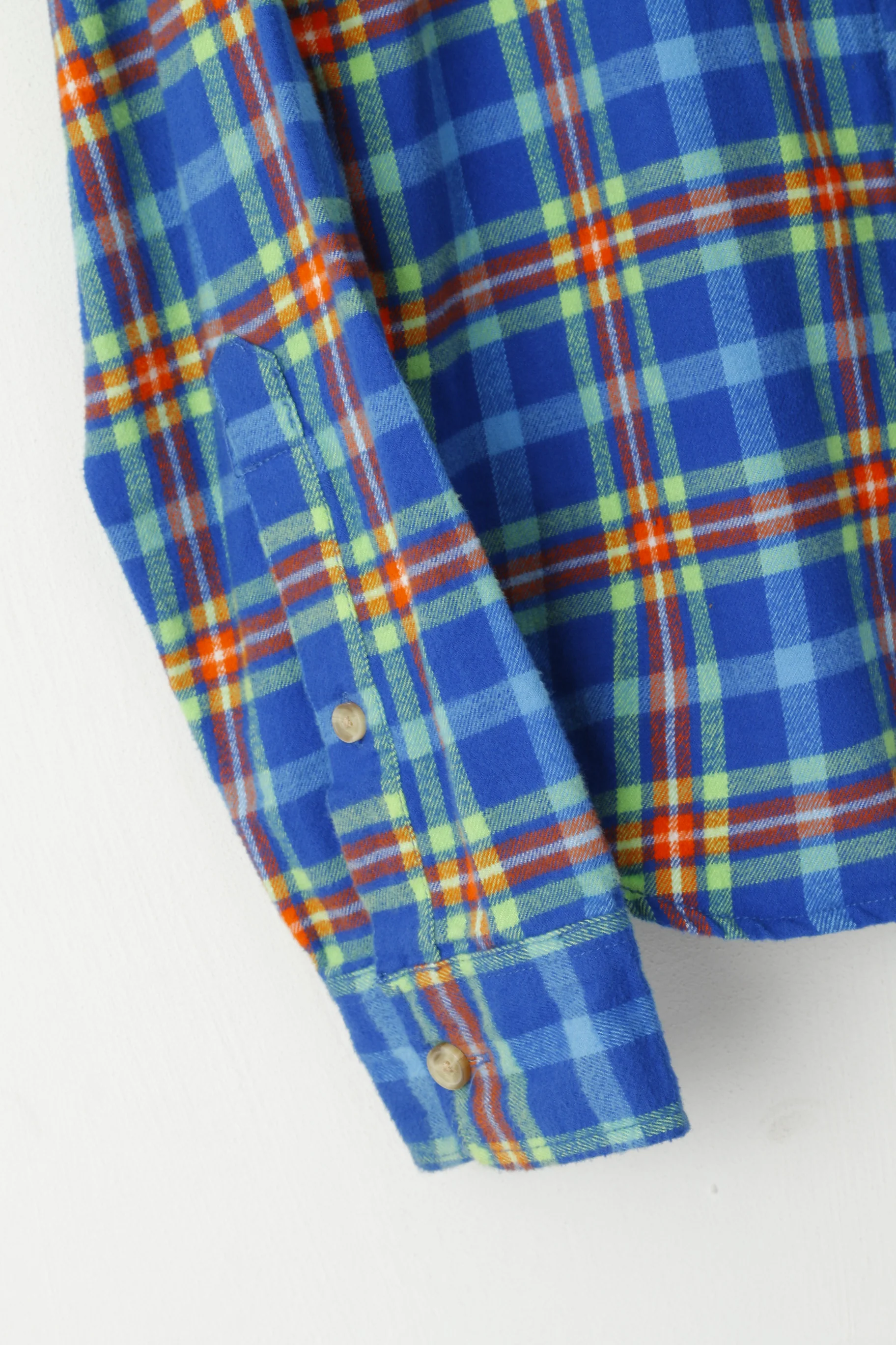 Hollister Men S Casual Shirt Blue Check Cotton Soft Flanel Long Sleeve Top - Image 3