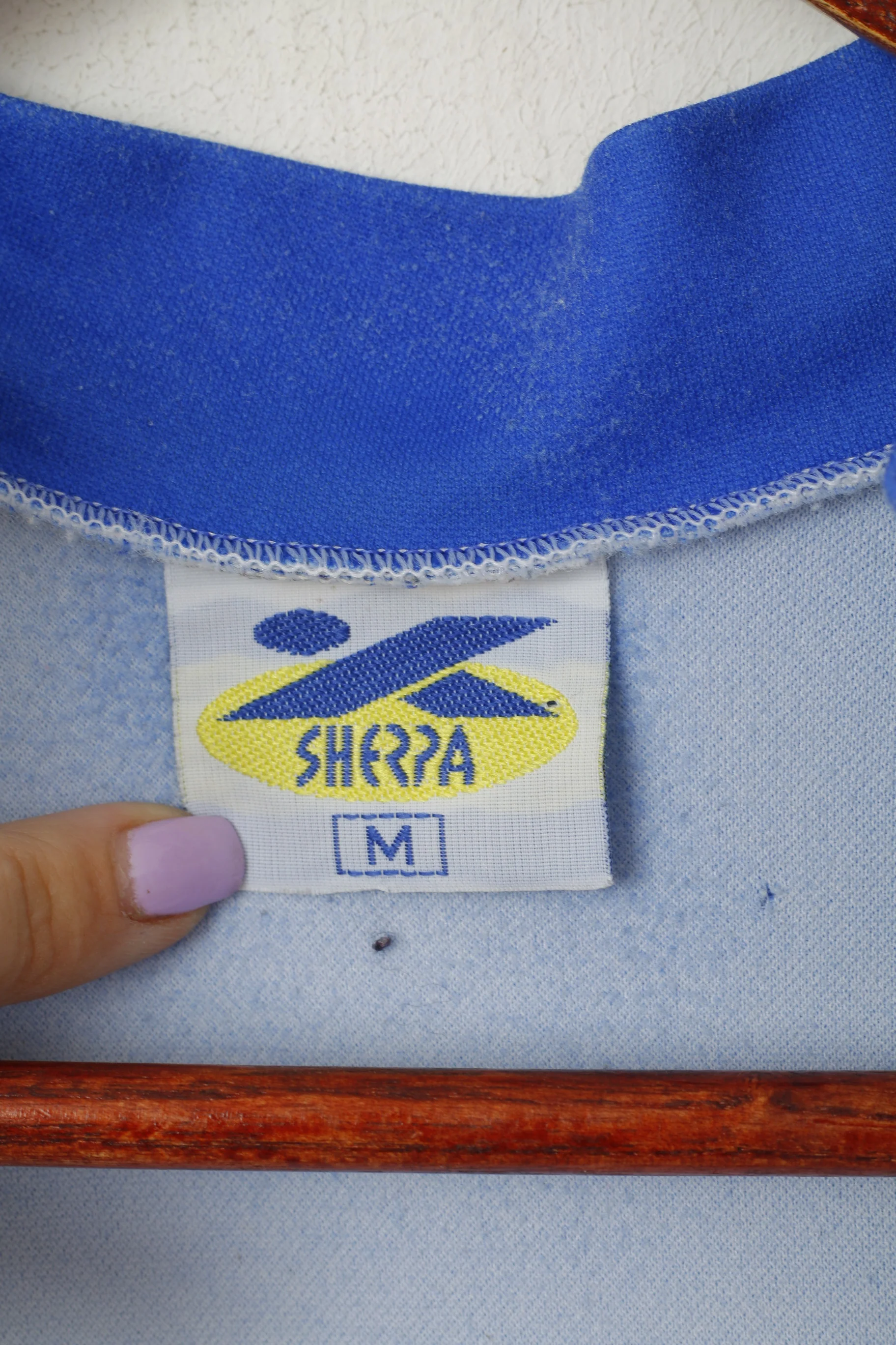 Sherpa Men M Cycling Shirt Blue Vintage Hervis Sports SK Voest Retro Bike Top - Image 3
