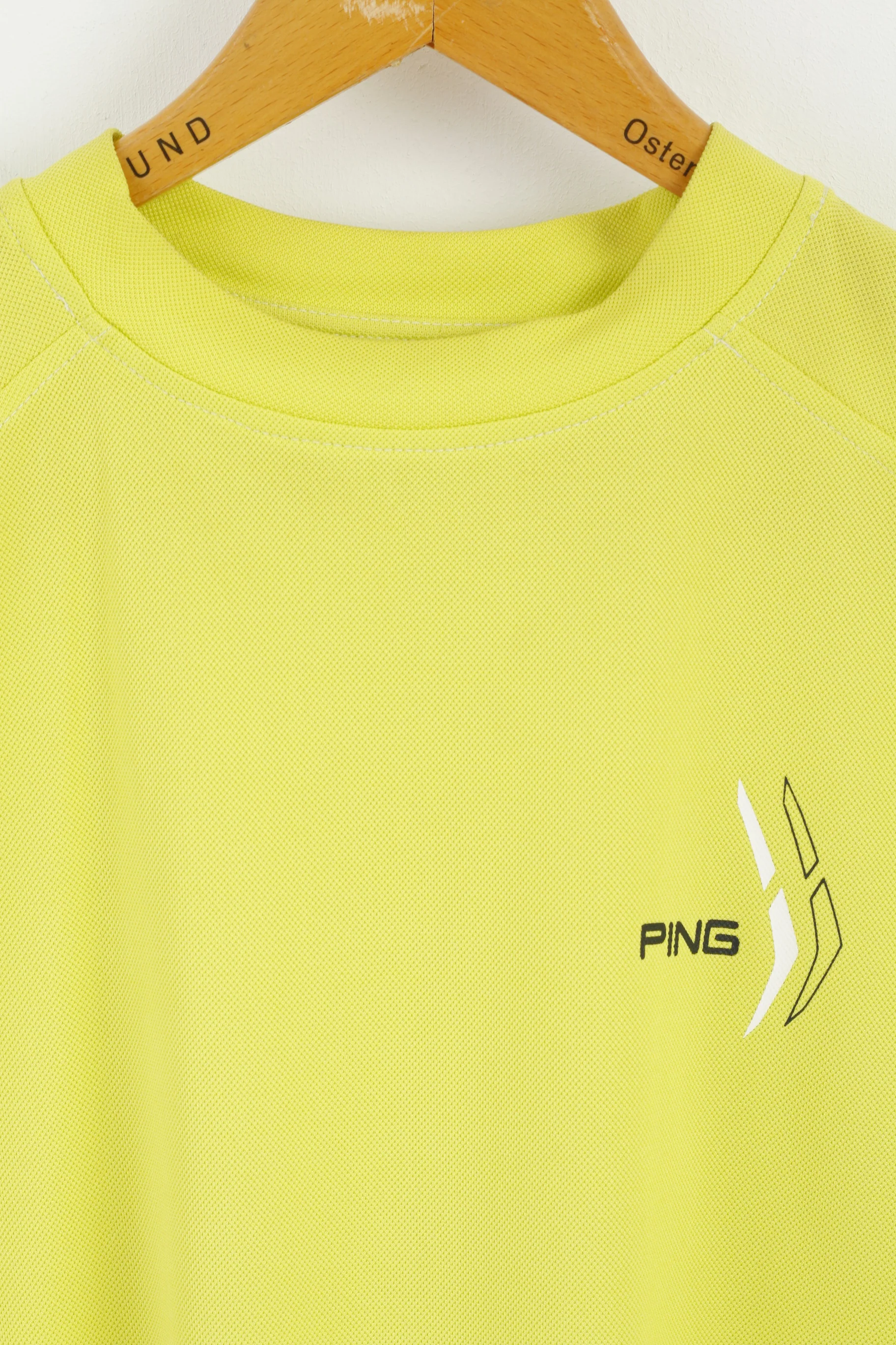 Ping Men M Shirt Neon Green Golf  Short Sleeve Activewear Top - Image 2