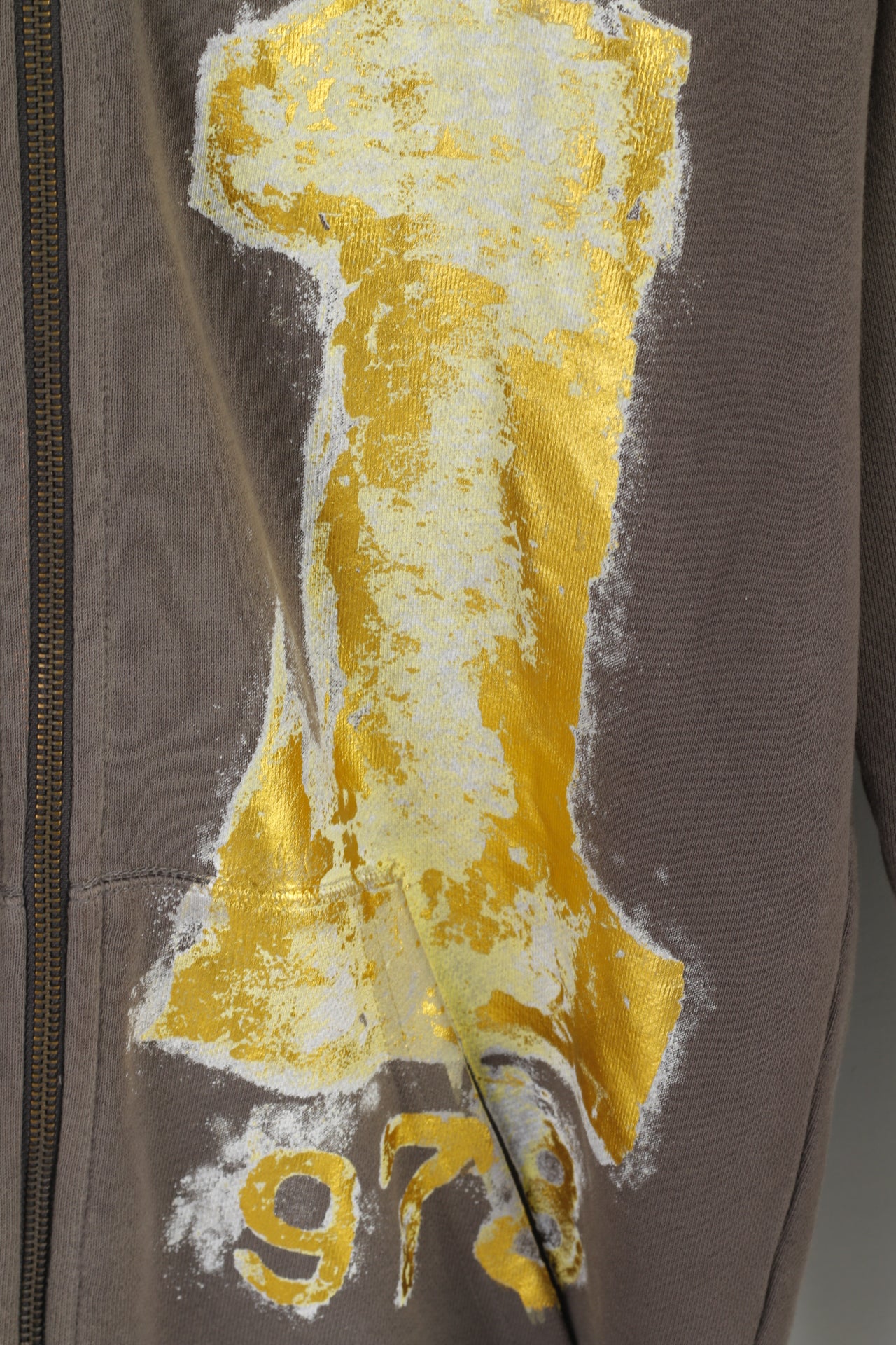 Diesel Men M Sweatshirt Grey Cotton Hoodie Full Zipper Graphic Top - Image 3