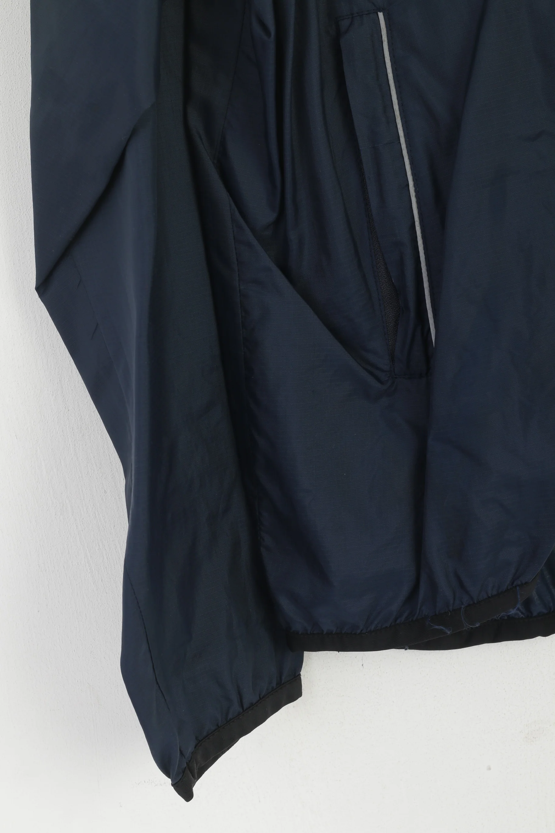 Hilfiger Athletics Men M Jacket Navy Nylon Full Zip Reflective Run Activewear Top - Image 3