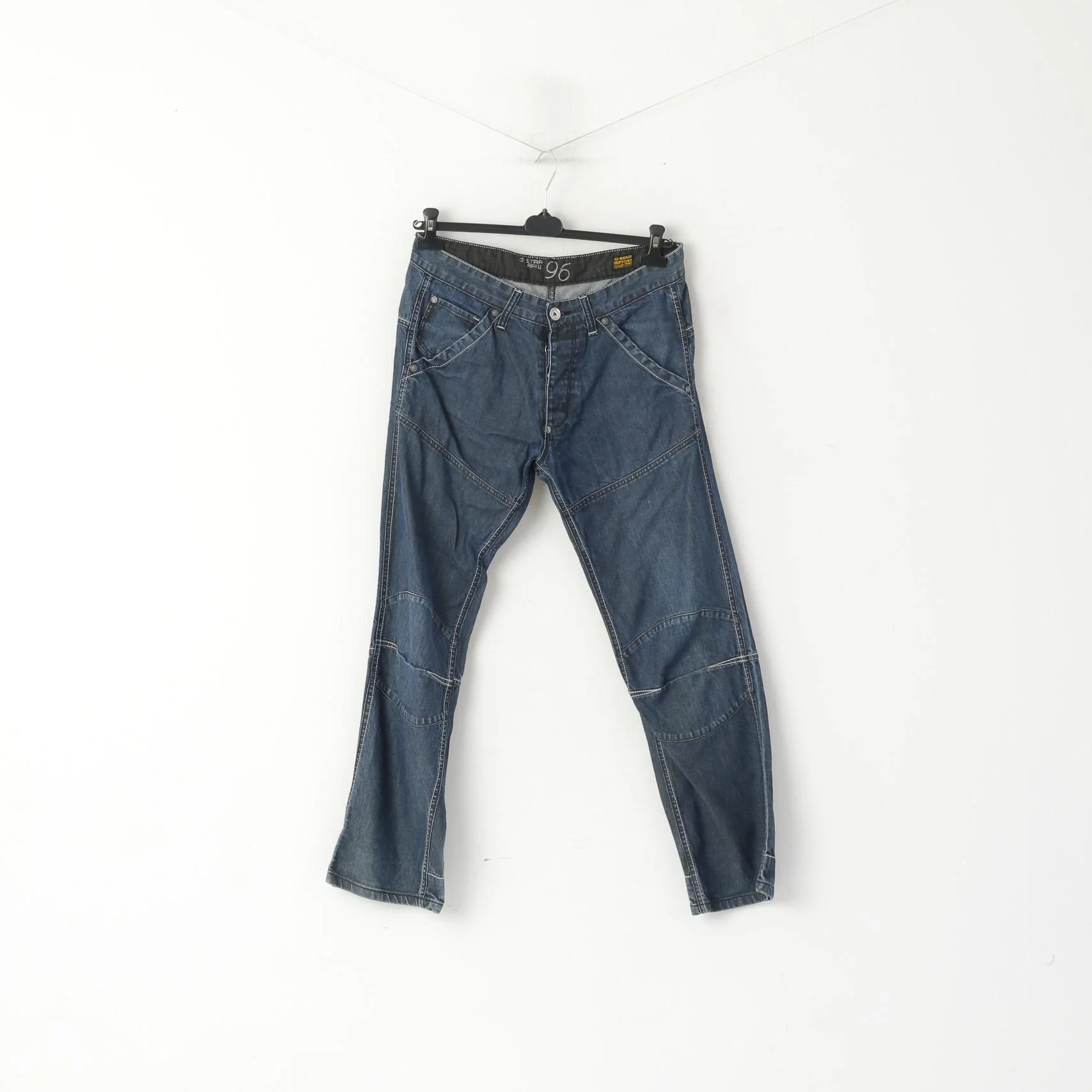 G-Star Raw Men 34 Jeans Trousers Navy Cotton Italy Straight Leg Pants