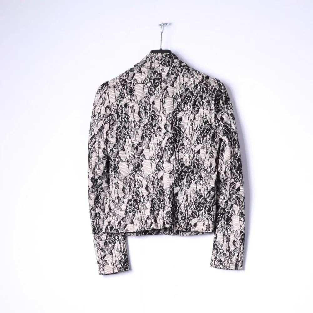 Kardashian Kollection Womens 10 S Blazer Beige Black Lace Casual Jacket - Image 6