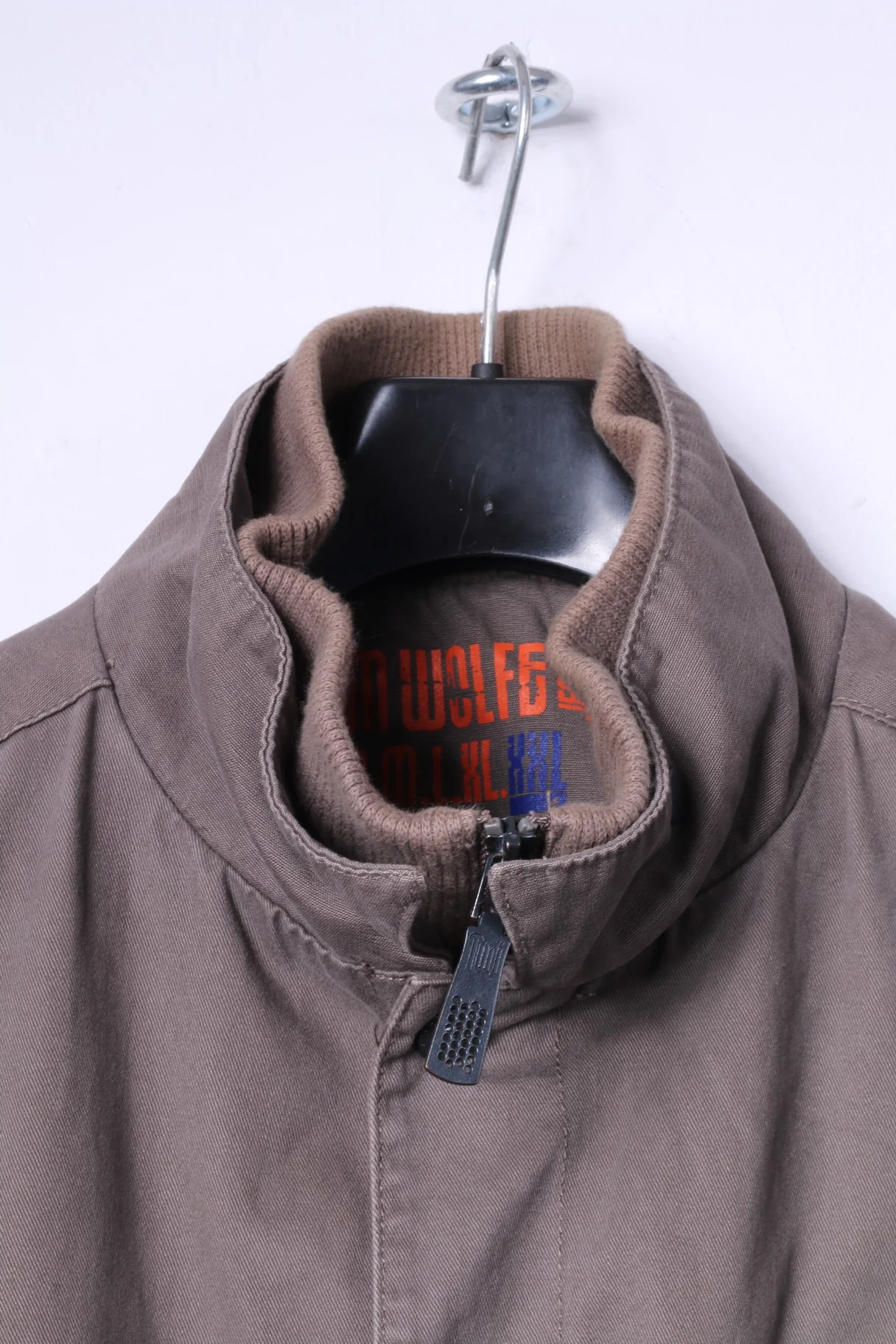 Tom Wolfe Mens XXL Jacket Khaki Cotton Full Zipper Multi Pockets Military Top - Image 2