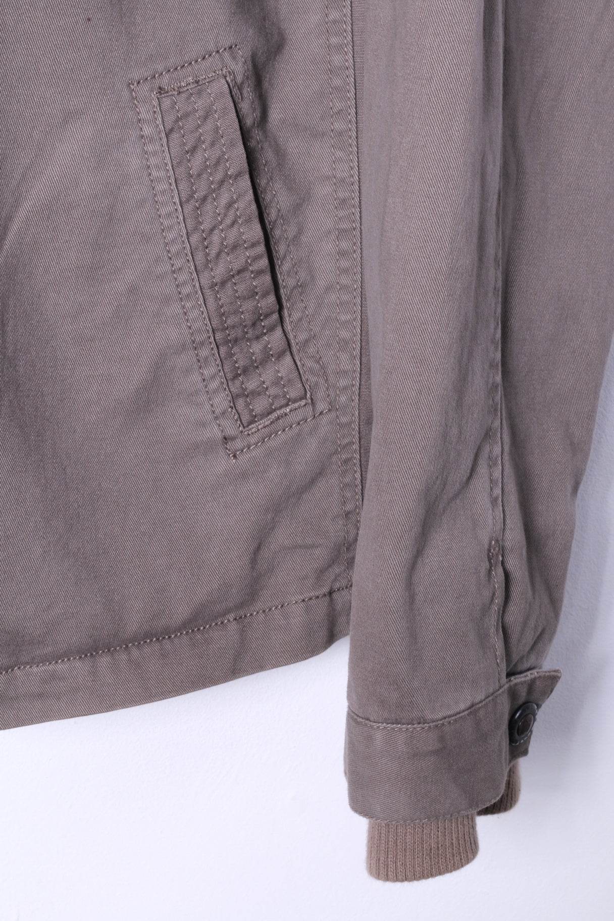 Tom Wolfe Mens XXL Jacket Khaki Cotton Full Zipper Multi Pockets Military Top - Image 4