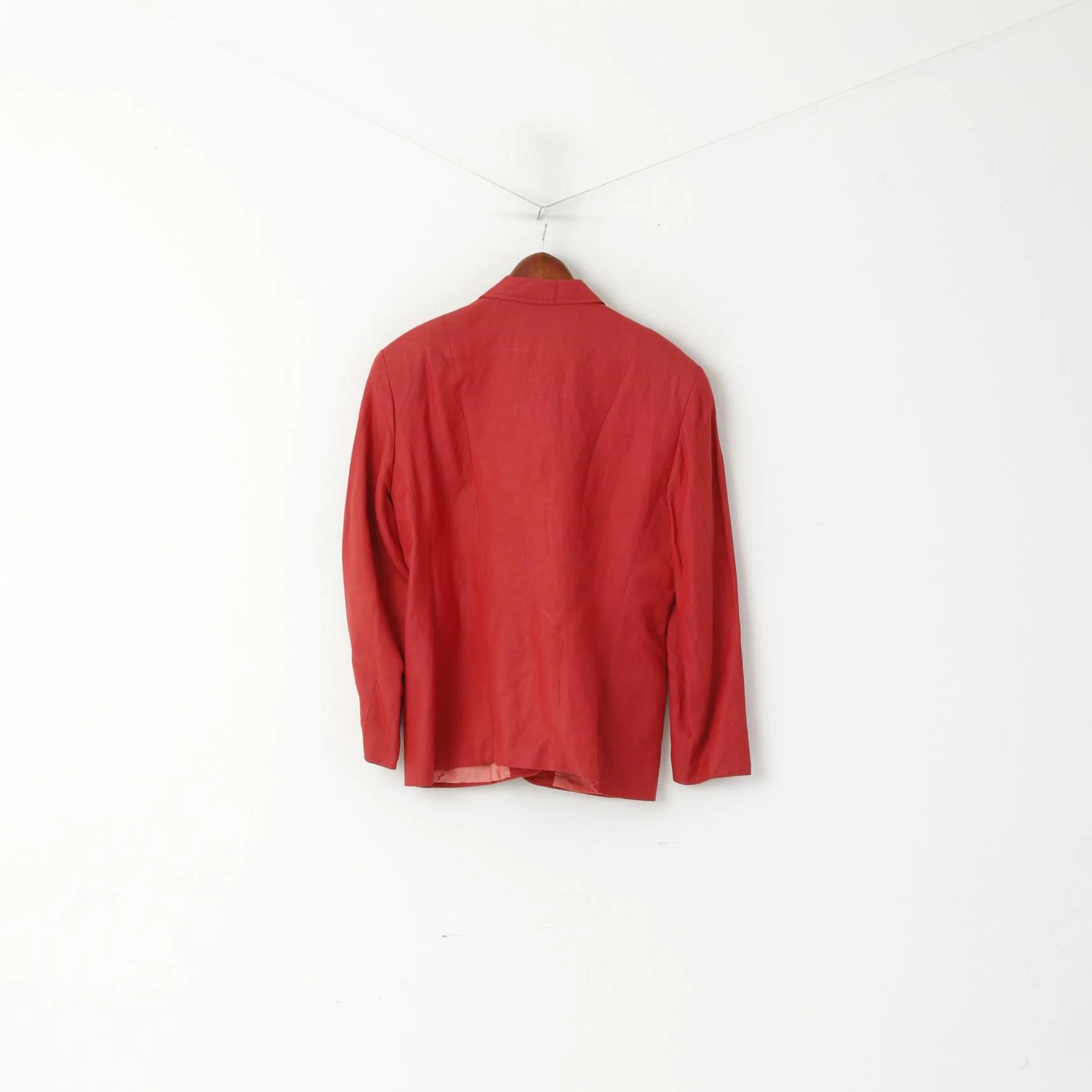 Marc Aurel Women 42 M Blazer Raspberry Linen Blend Classic Retro Jacket - Image 6