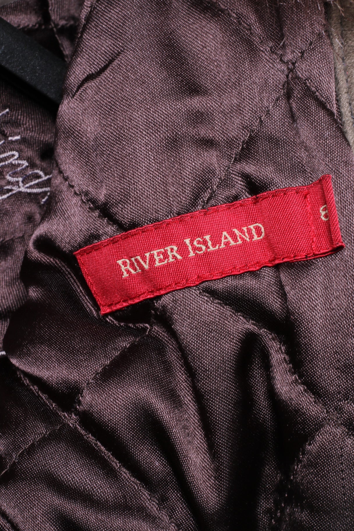 River Island Womens 34 8 S Jacket Brown Cotton Long Emroidered Fur Collar Coat - Image 8