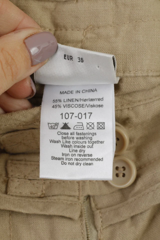 Next Petite Womens 36 8 S Capri Pants Beige Linen Blend Summer Trousers - Image 4