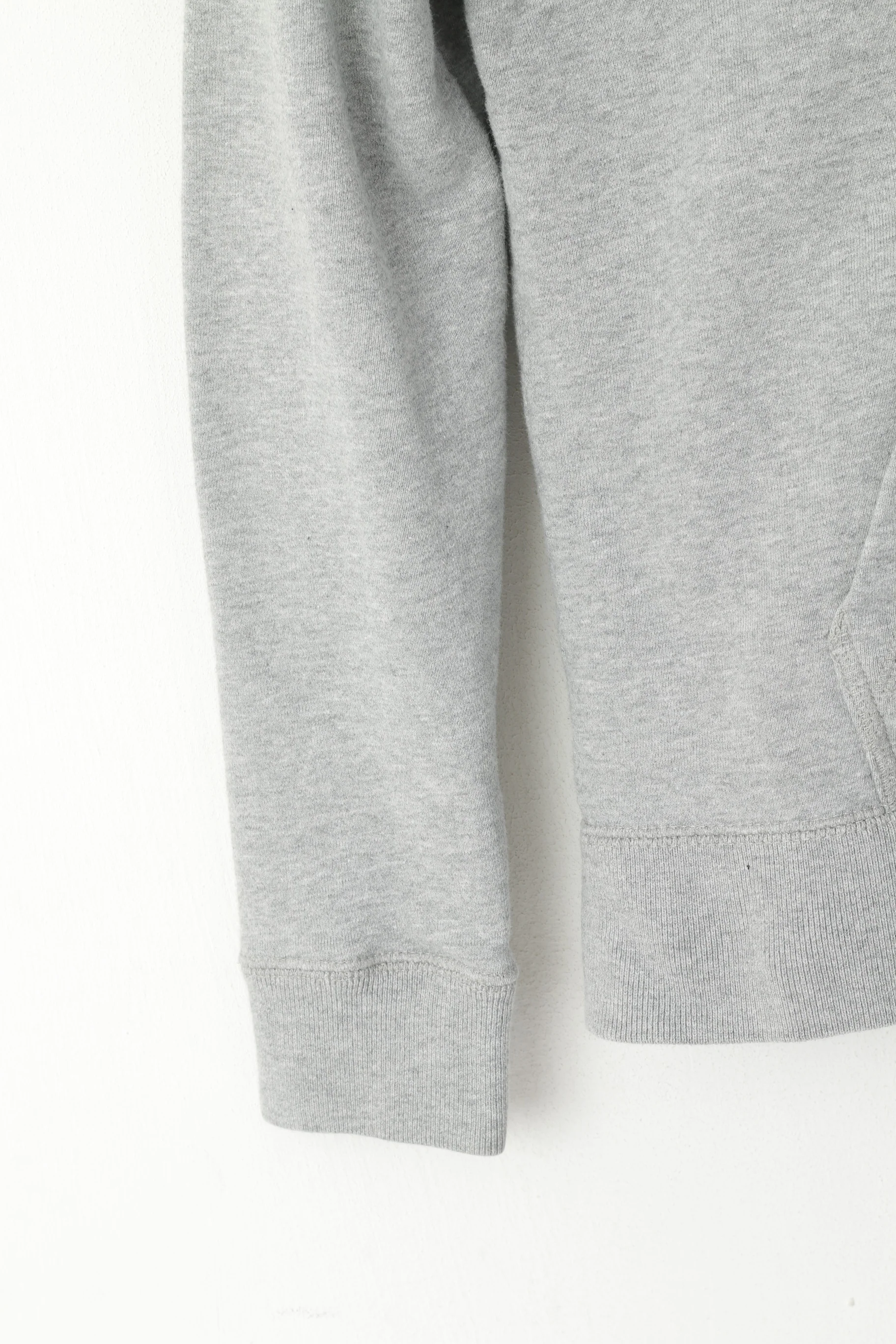Nike Women L Sweatshirt Grey Cotton Full Zipper Hooded Activewear Top - Image 3