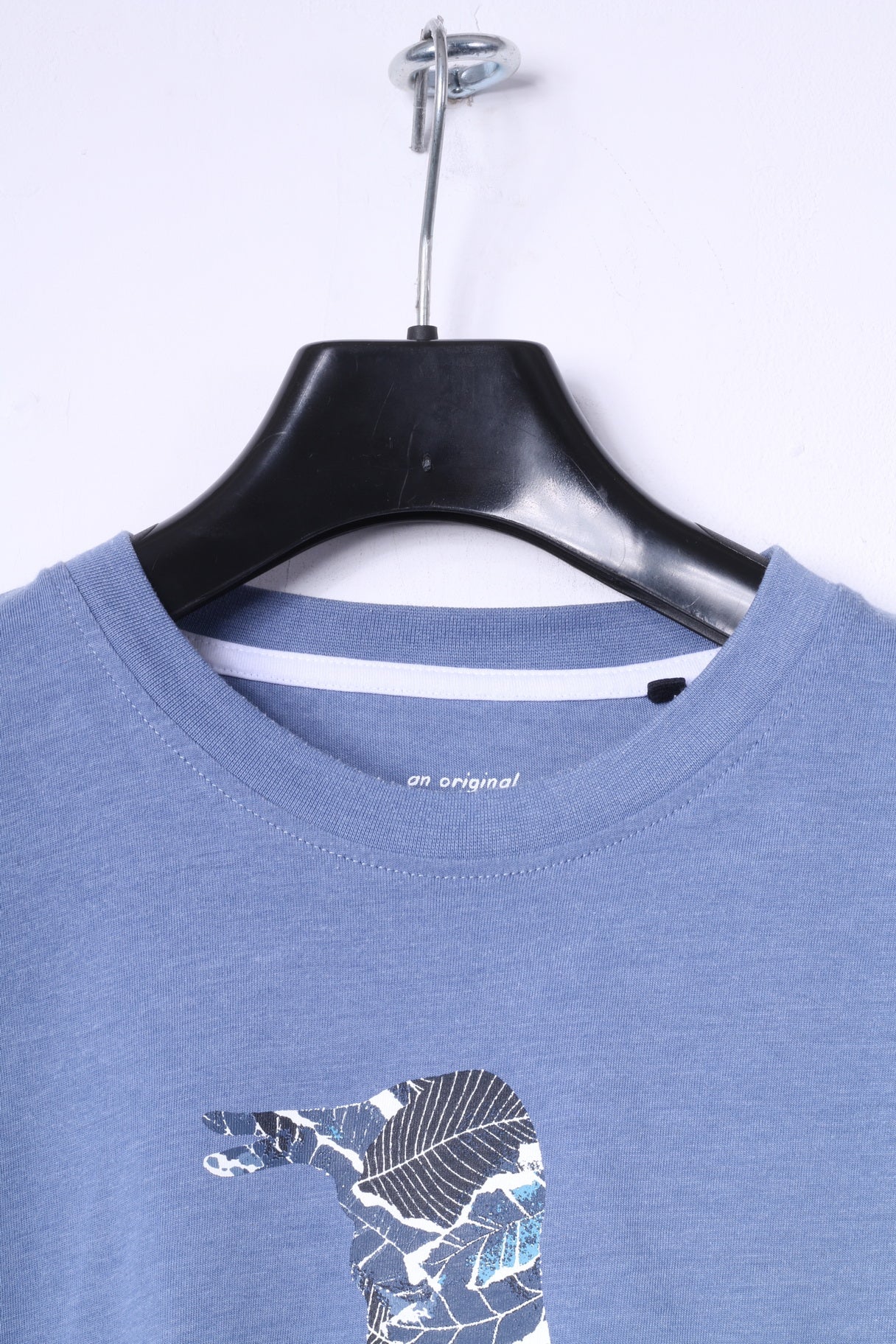 Penguin Mens M T-Shirt Blue Cotton Graphic Classic Crew Neck Top - Image 2