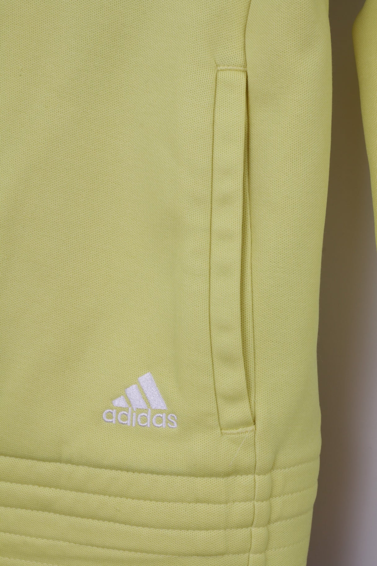 Adidas Girls 14 Age 164 Sweatshirt Yellow Zip Up 3 Stripe Track Top Unisex - Image 3