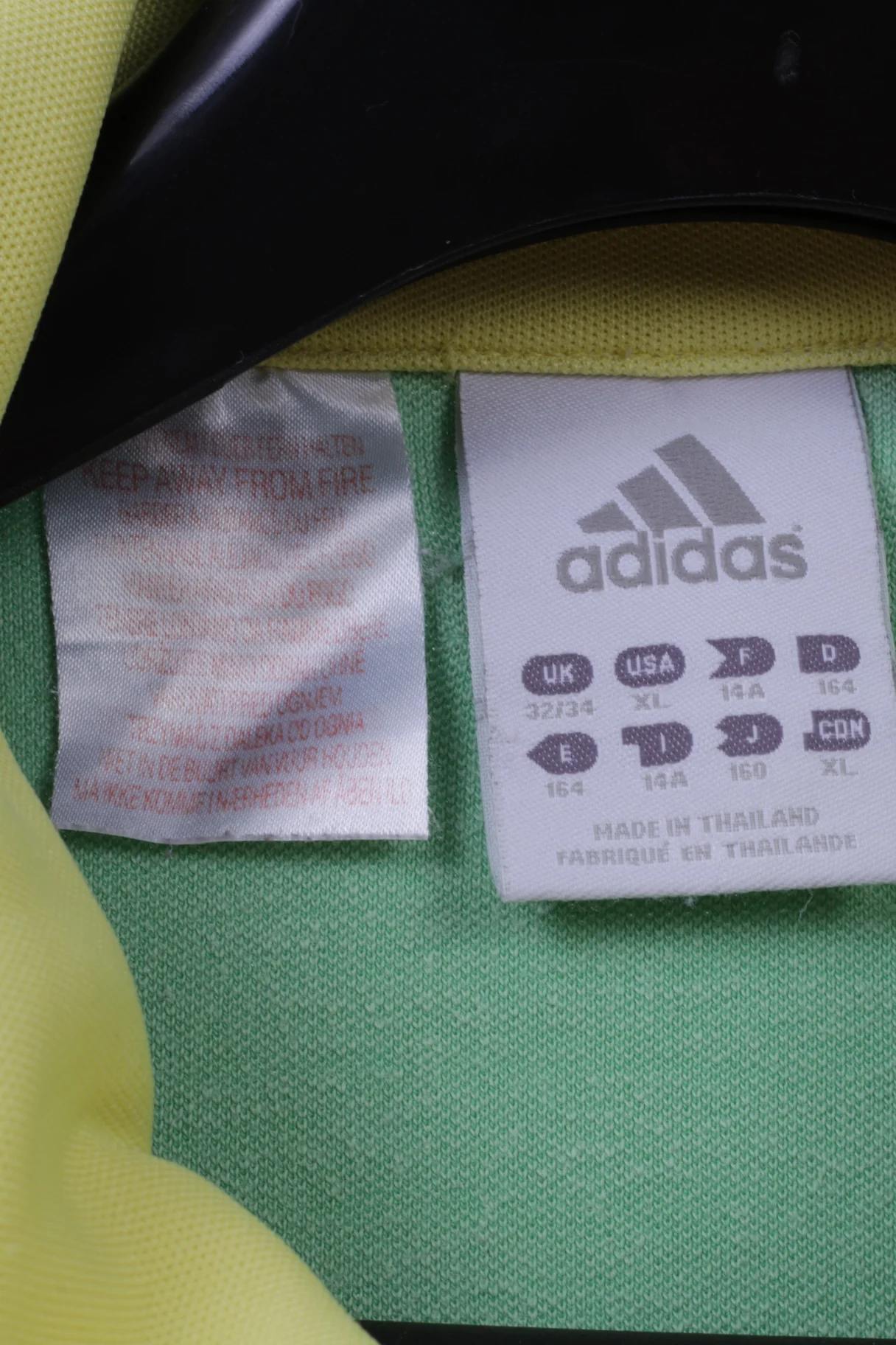 Adidas Girls 14 Age 164 Sweatshirt Yellow Zip Up 3 Stripe Track Top Unisex - Image 4