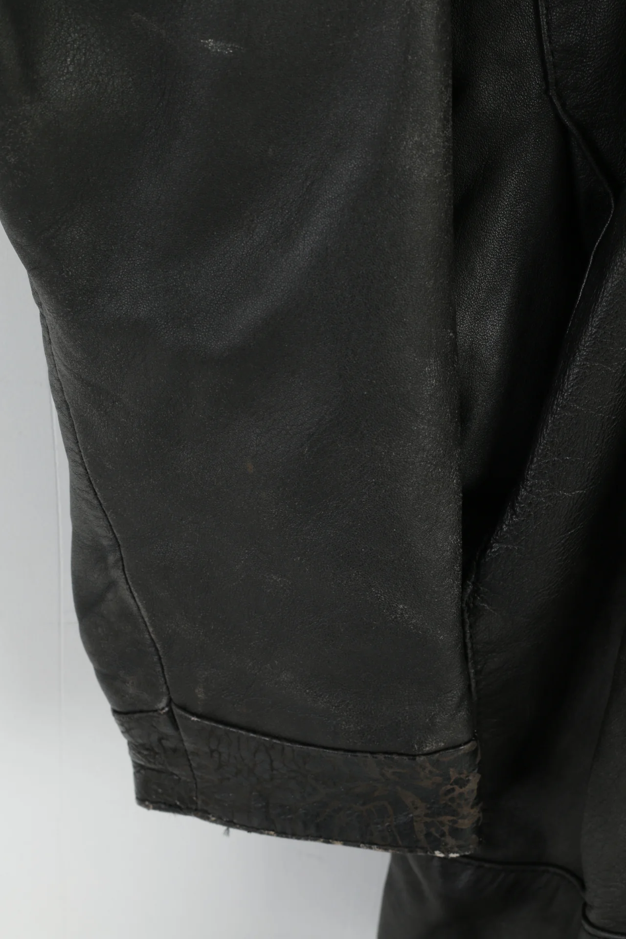 Vintage Women L Jacket Brown Leather Bomber Bat Full Zipper Retro Top - Image 3
