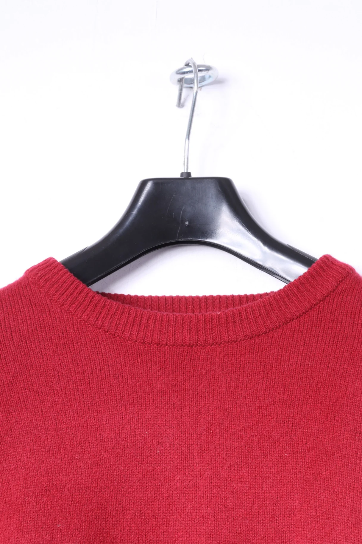 Barbour Mens L Jumper Red Pure New Wool Crew Neck Classic Sweater - Image 2