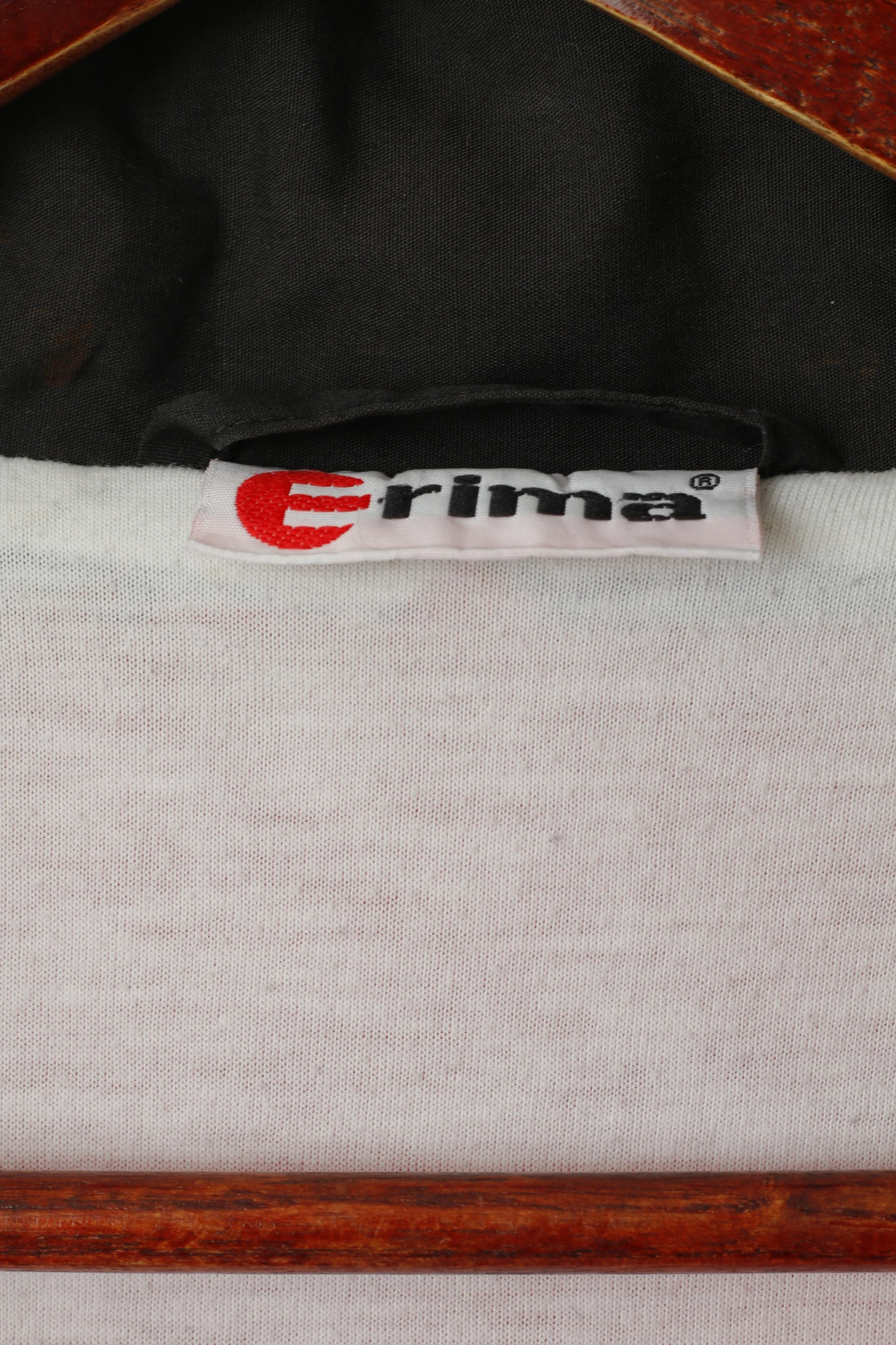 Erima Men 40/42 M Jacket Red Black Vintage Sportswear Cotton Full Zip Track Top - Image 4