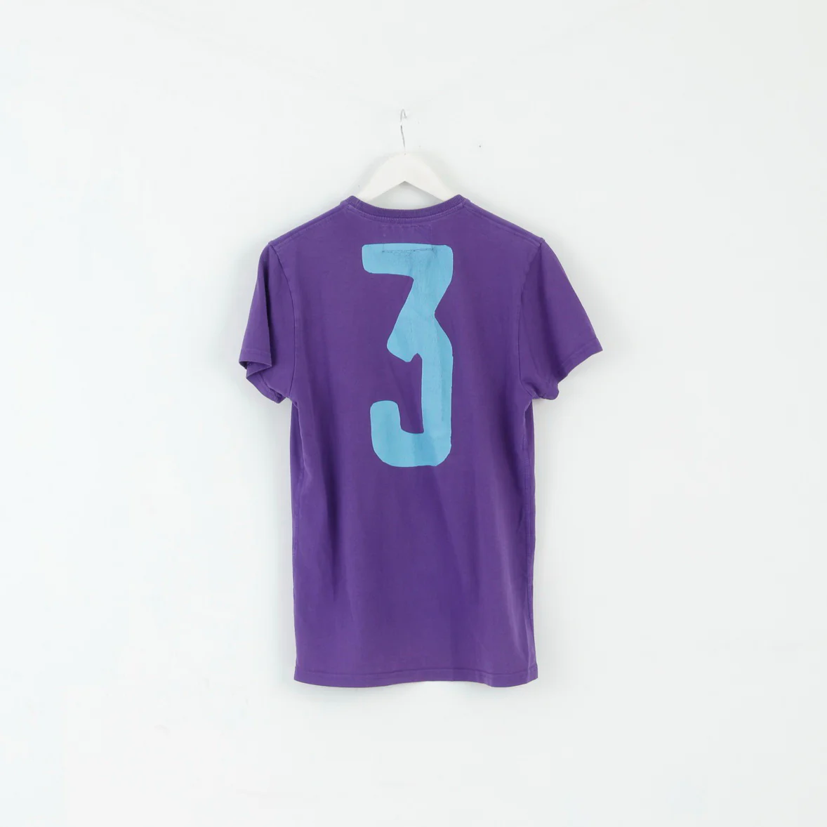 Superdry Mens M T-Shirt Purple Cotton Graphic #3 Slim Fit Top - Image 6