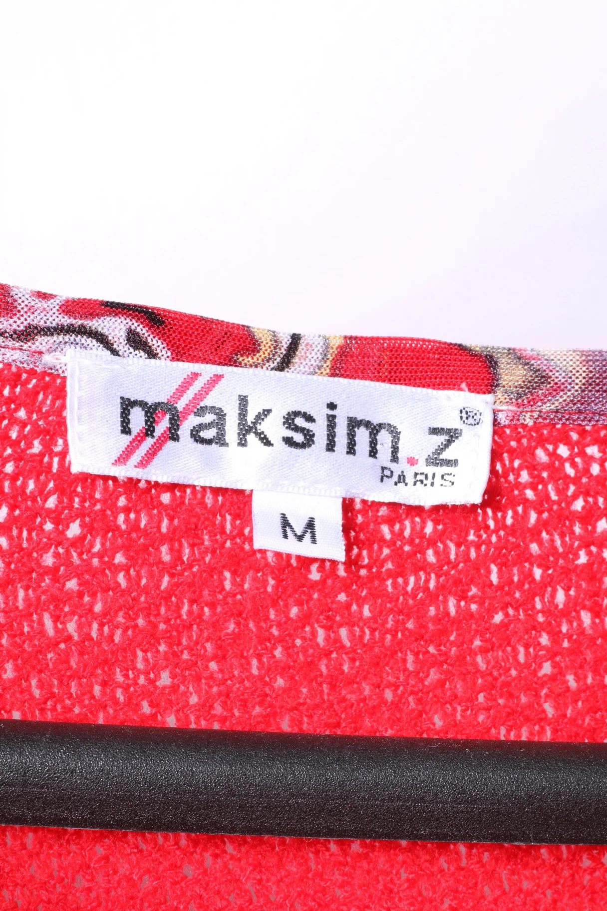 Maksim .Z Paris Womens M Jumper Red Acrylic Emroidered Abstract Sweater - Image 4