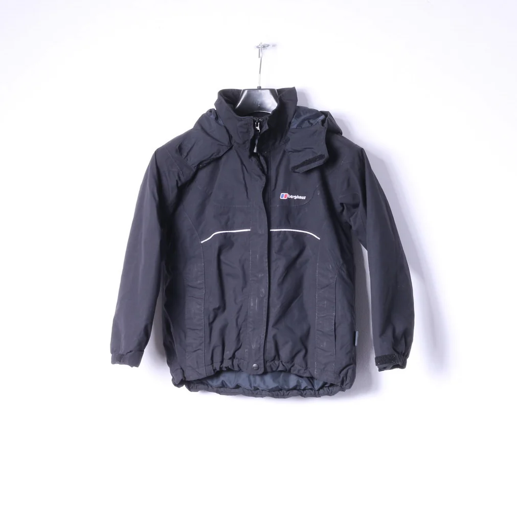 Berghaus Boys 9-10 Age 134-140 Jacket Black Padded Hooded Outdoor Top